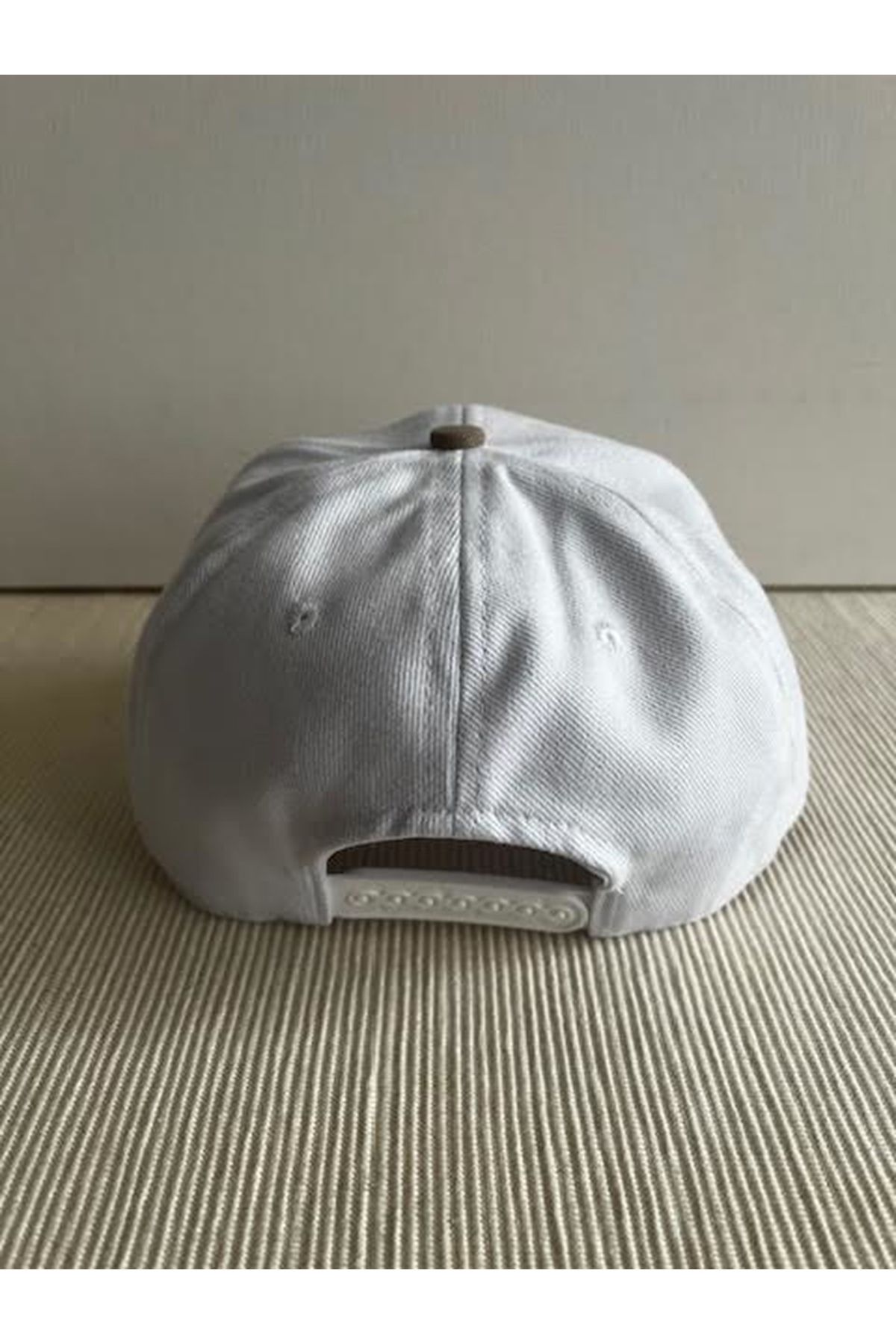 CosmoOutlet-Two-Color Basic Adjustable Beige-White Hip Hop Cap With Back 6