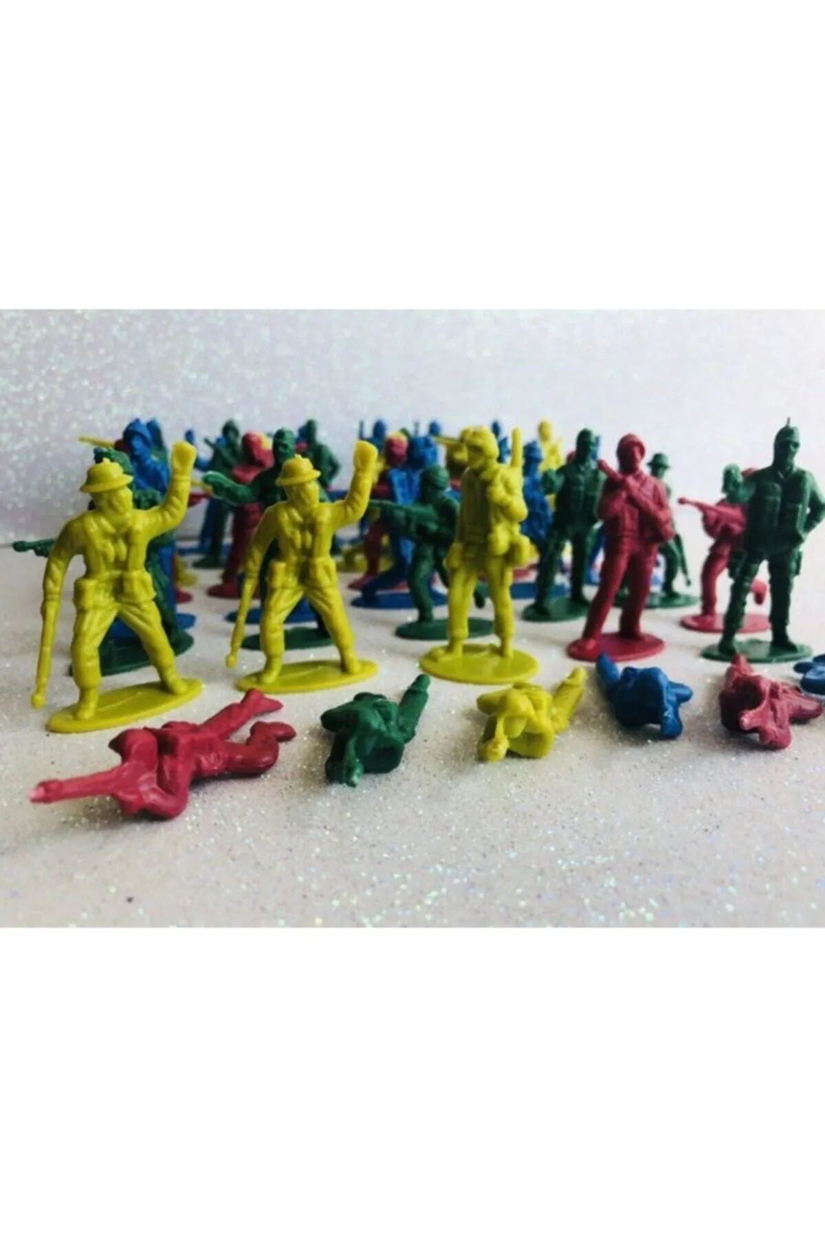 Oyuncak Asker Seti Komando Askerler Kurşun Asker Seti Rengarenk 45 Parça Plastik Asker Figürleri 5