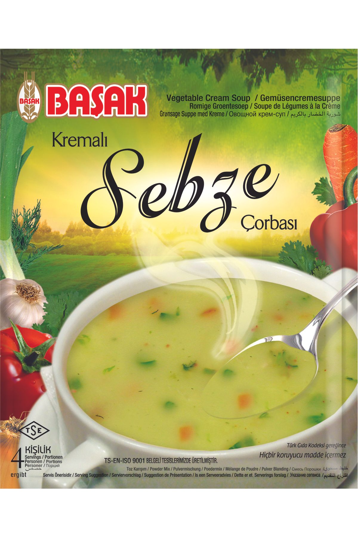 BAŞAK Hazır Çorba-Kremalı Sebze 65 gr.12 adet