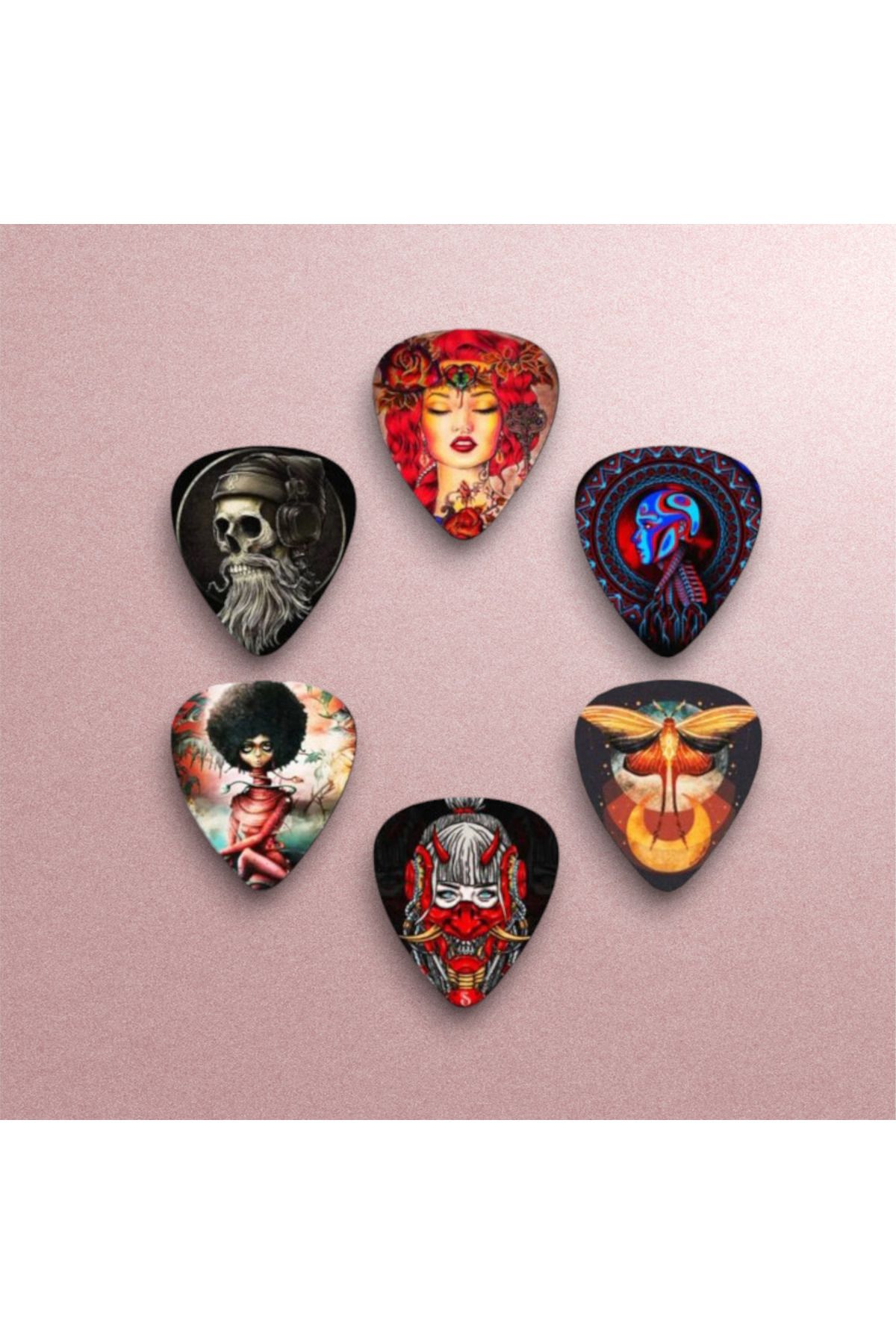 Painted top guitar picks