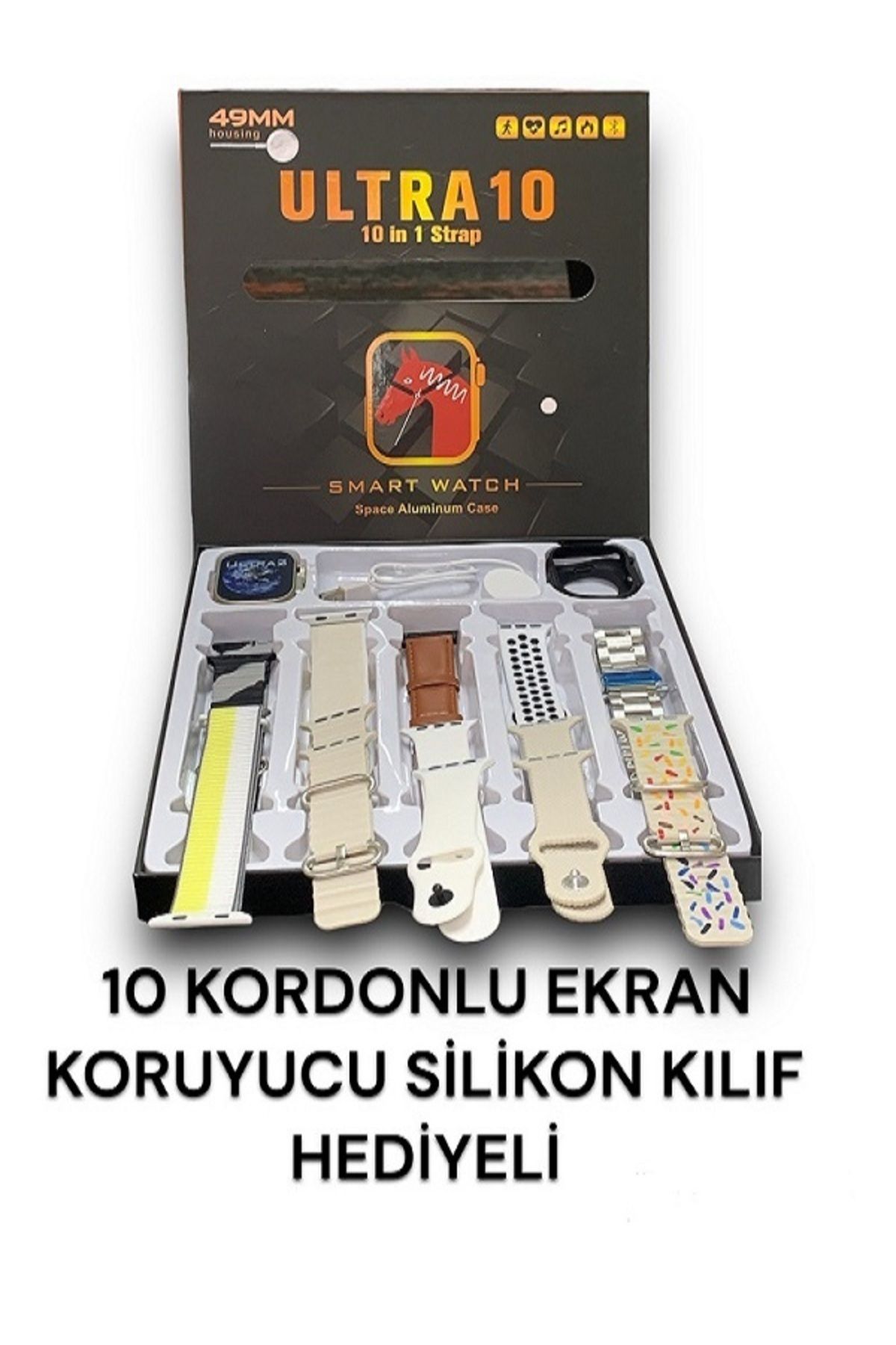 Nikadu Smart Watch 8 Ultra 49 Mm 10 In 1 Ak ll Saat 10 Kordonlu