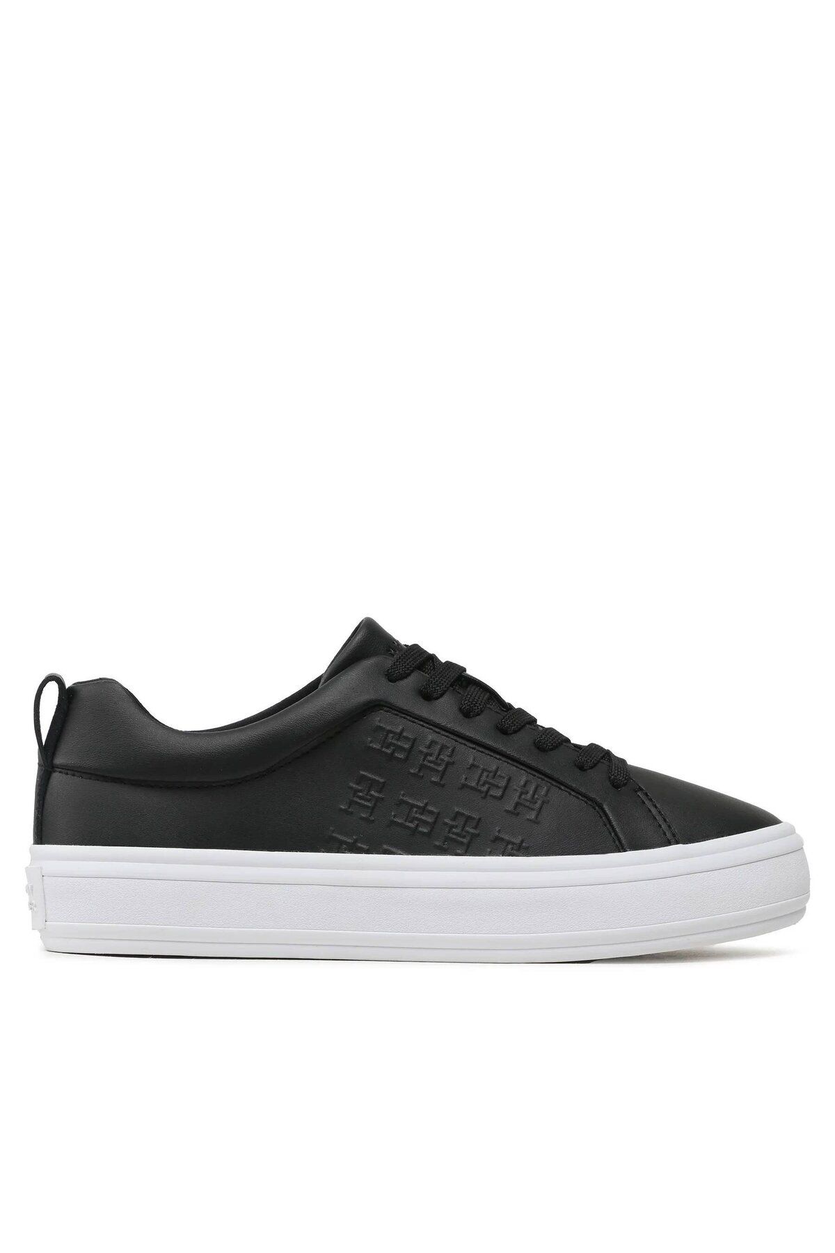 Tommy embossed leather trainers on sale