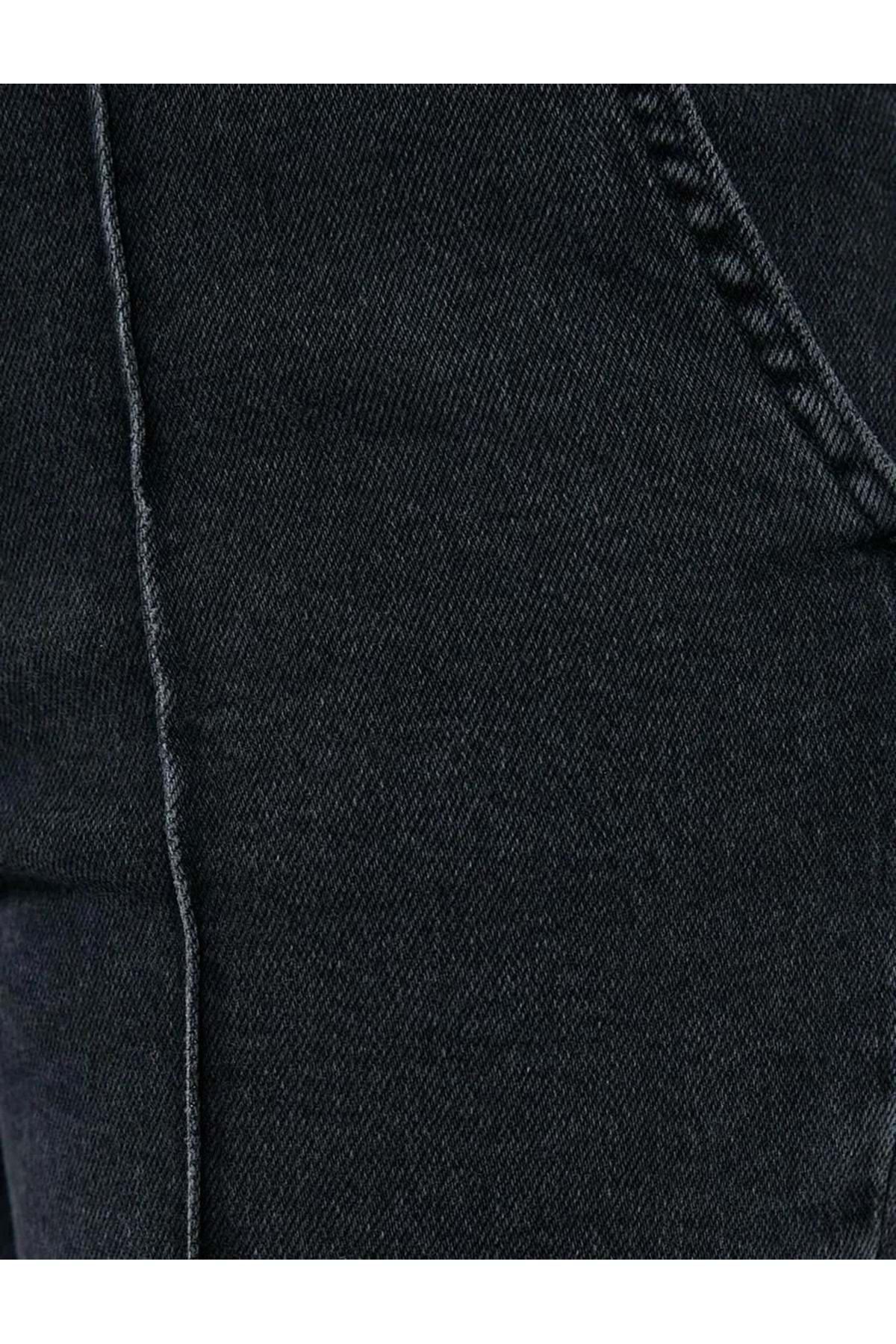 Koton شلوار جین اسپانیایی آجدار باریک و کمر معمولی - Victoria Jean 4WAL40173MD مشکی
