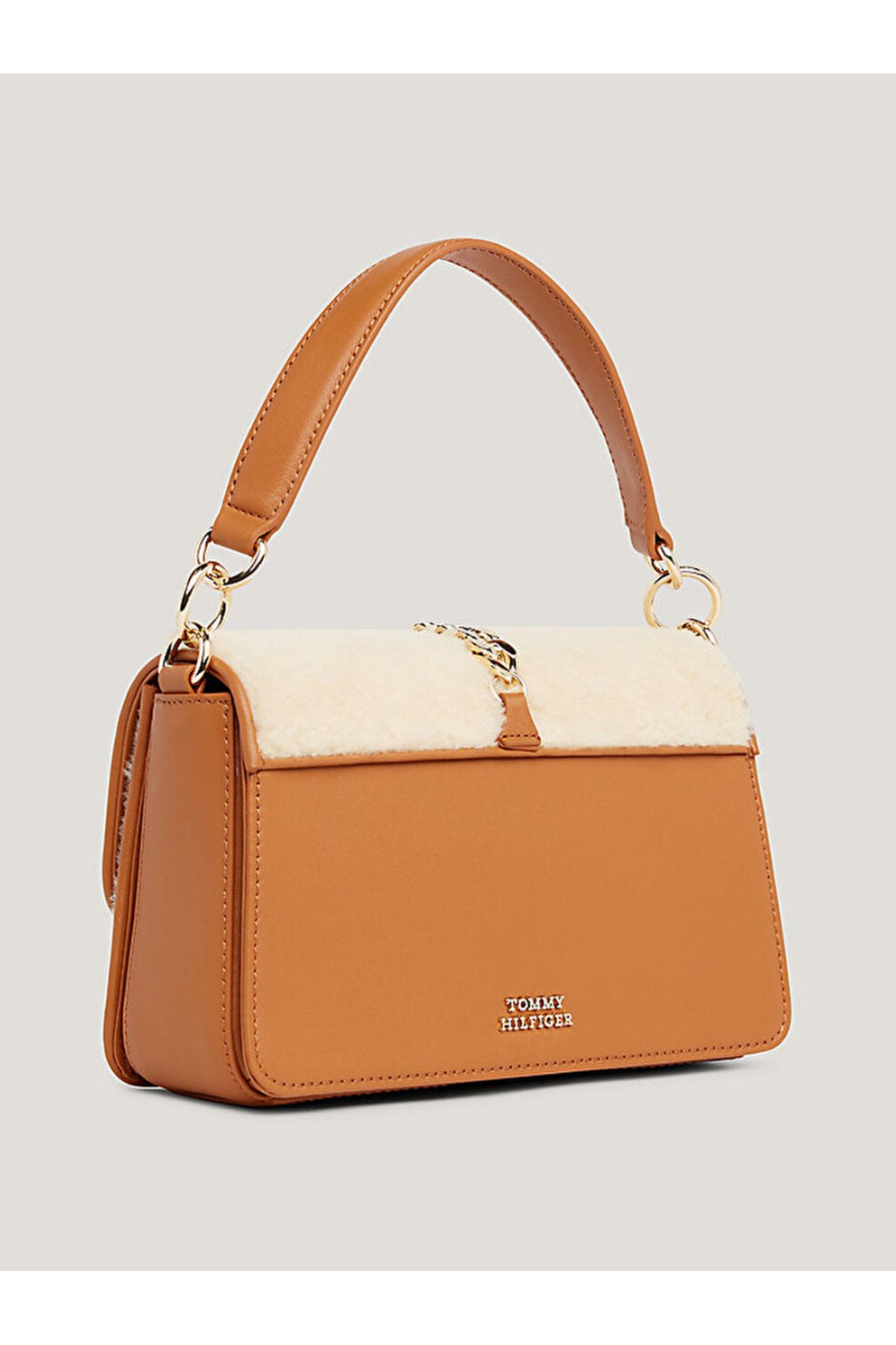 Tommy Hilfiger Luxe Leather Shearling Crossover Bag Fiyat
