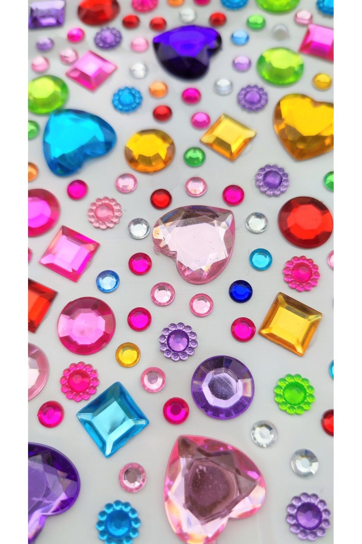 استیکر سنگی رنگارنگ قلب شطرنجی چسب مو، صورت، ناخن و سنگ زینتی براق سال نو Giraffe Sticker