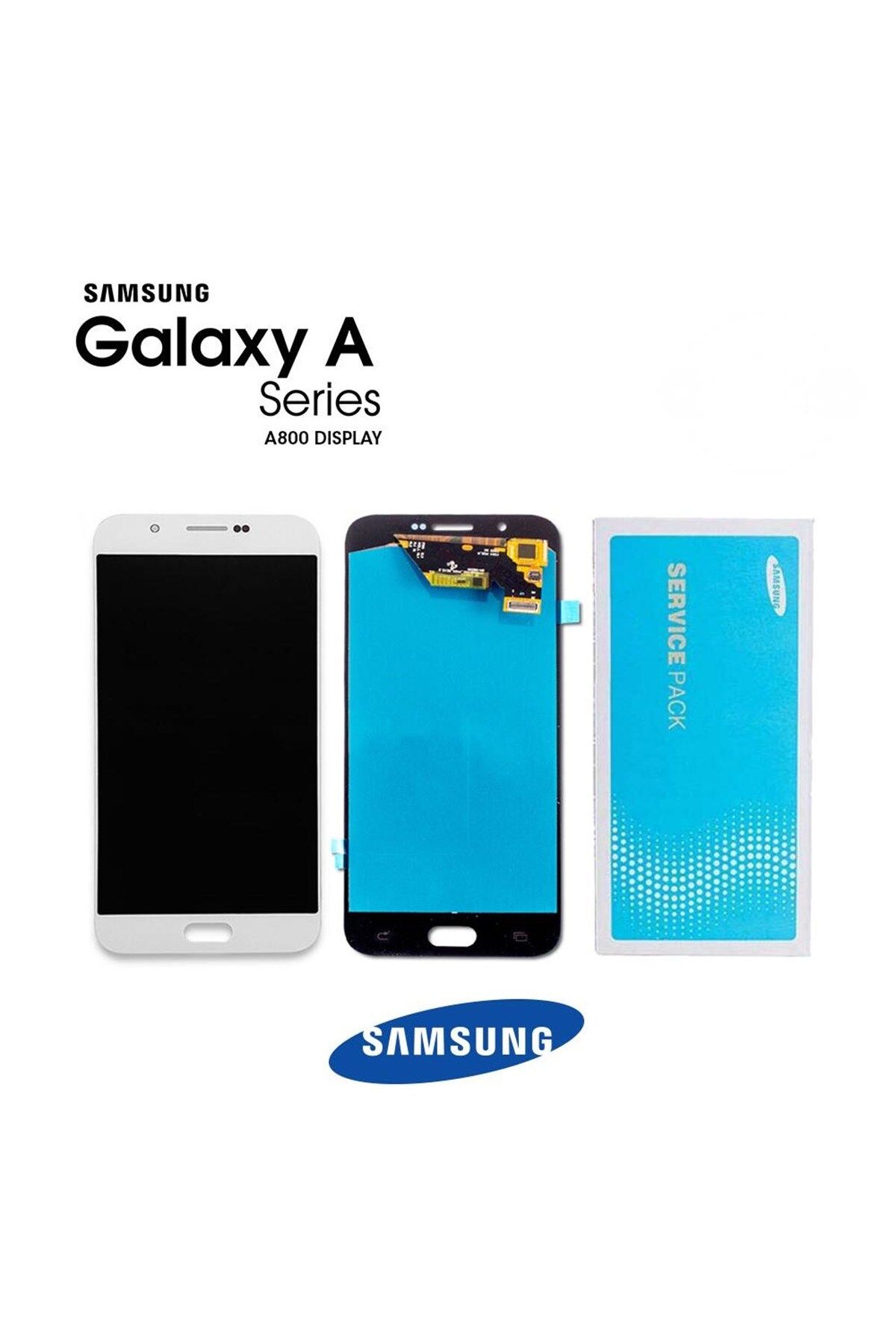 Samsung-شاشة LCD متوافقة مع Galaxy A8 A800 تعمل باللمس باللون الأبيض 1