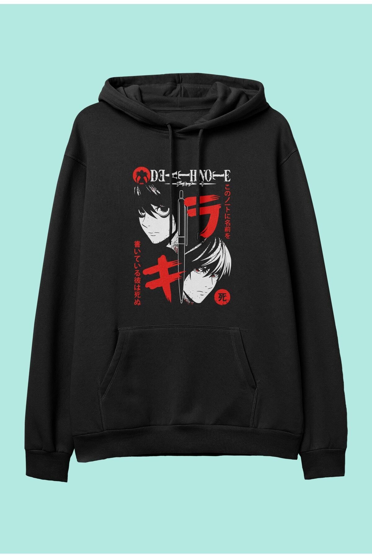 FULL TOLERANCE Hanorac Cu Glugă Cu Glugă Cu Imprimeu Death Note Kira Anime Unisex - XL