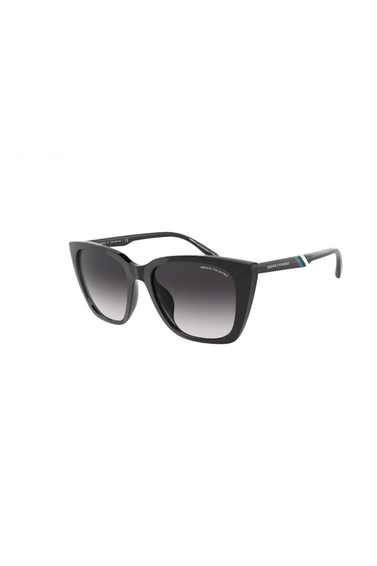 آرمانی اکسچنج عینک آفتابی زنانه مشکی استخوانی طرح گربه‌ای Ax4116su 81588 53