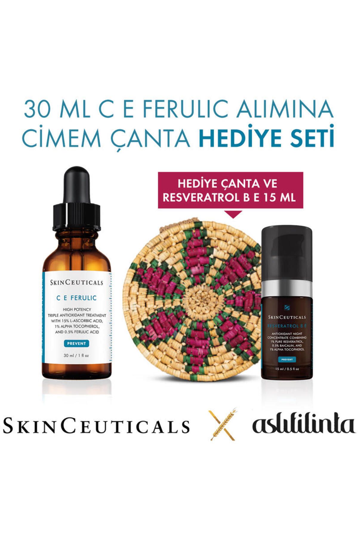 Skinceuticals AntiOXant Authority CE Ferulic Serum Набор для ухода за кожей — сумка ручной работы в подарок 6354943632101