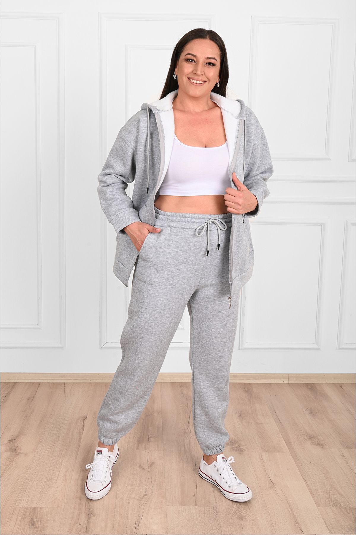 SELF CONTROL-Women's 3 Thread Raised Double Plus Size Suit 4
