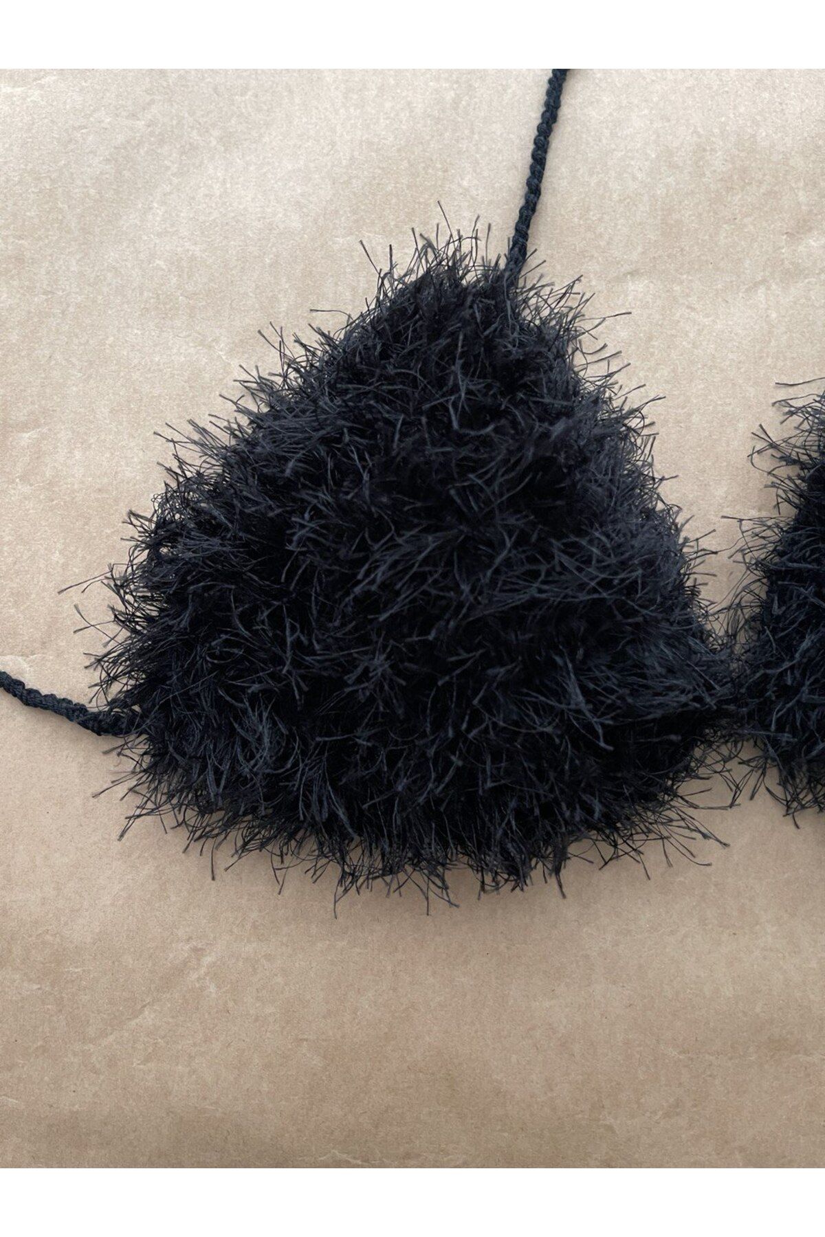 scyllastore-Raven Black Fluffy Rope Custom Design Shorts Top Set 5