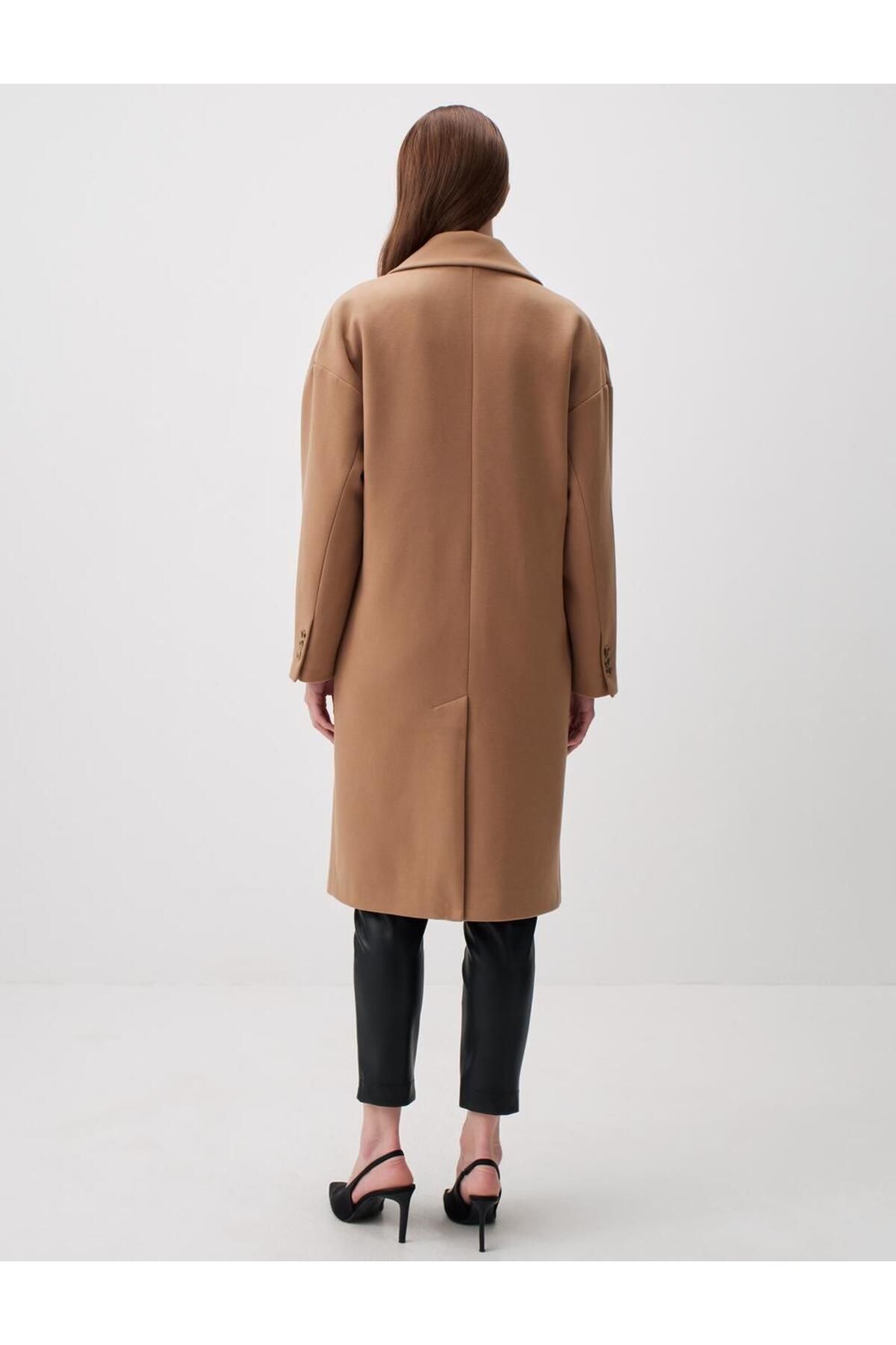 Petite long store camel coat