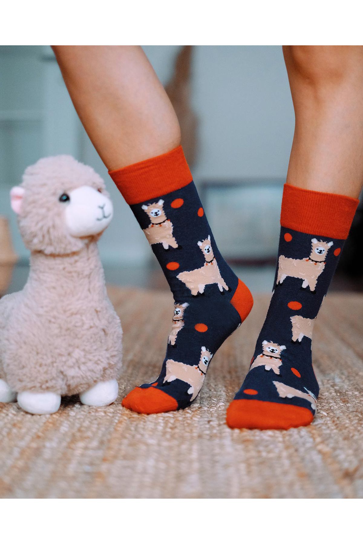 JIGGLE WIGGLES-Lama Patterned Socks 5