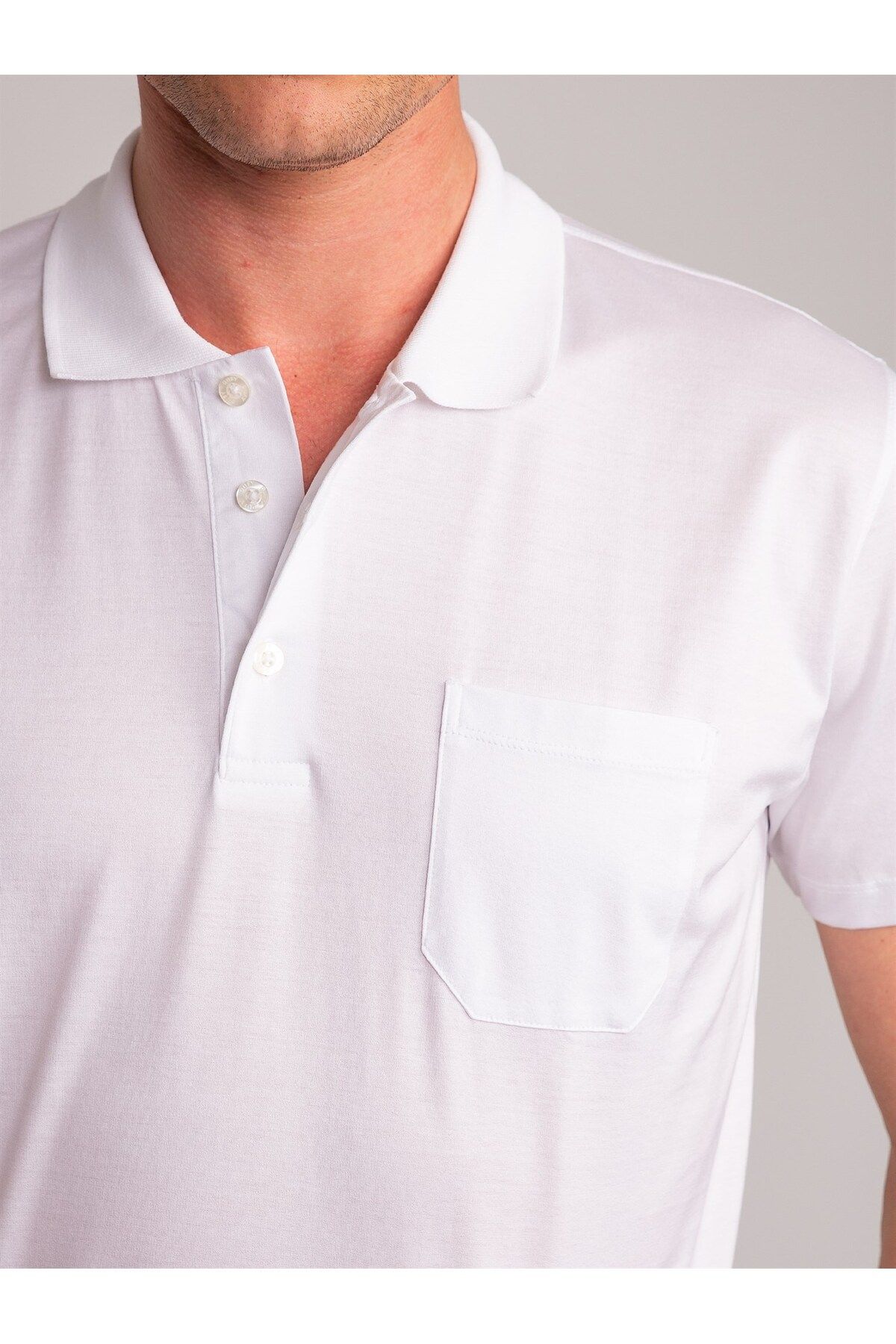 Dufy تی شرت یقه چوگان با تناسب معمولی مردانه سفید