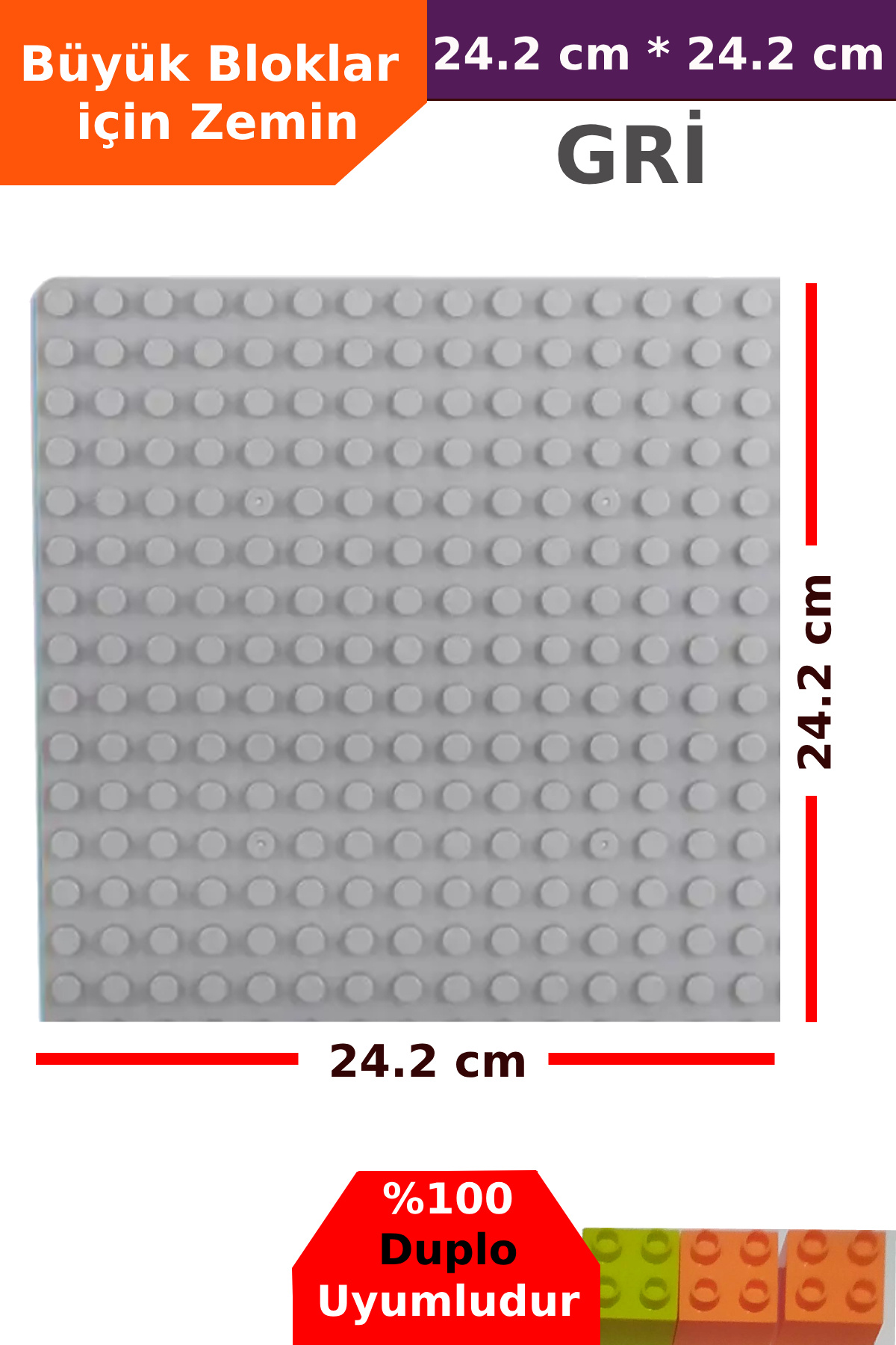 کفپوش خاکستری برای ساخت بلوک‌های بزرگ سازگار با لگو دوبلو
