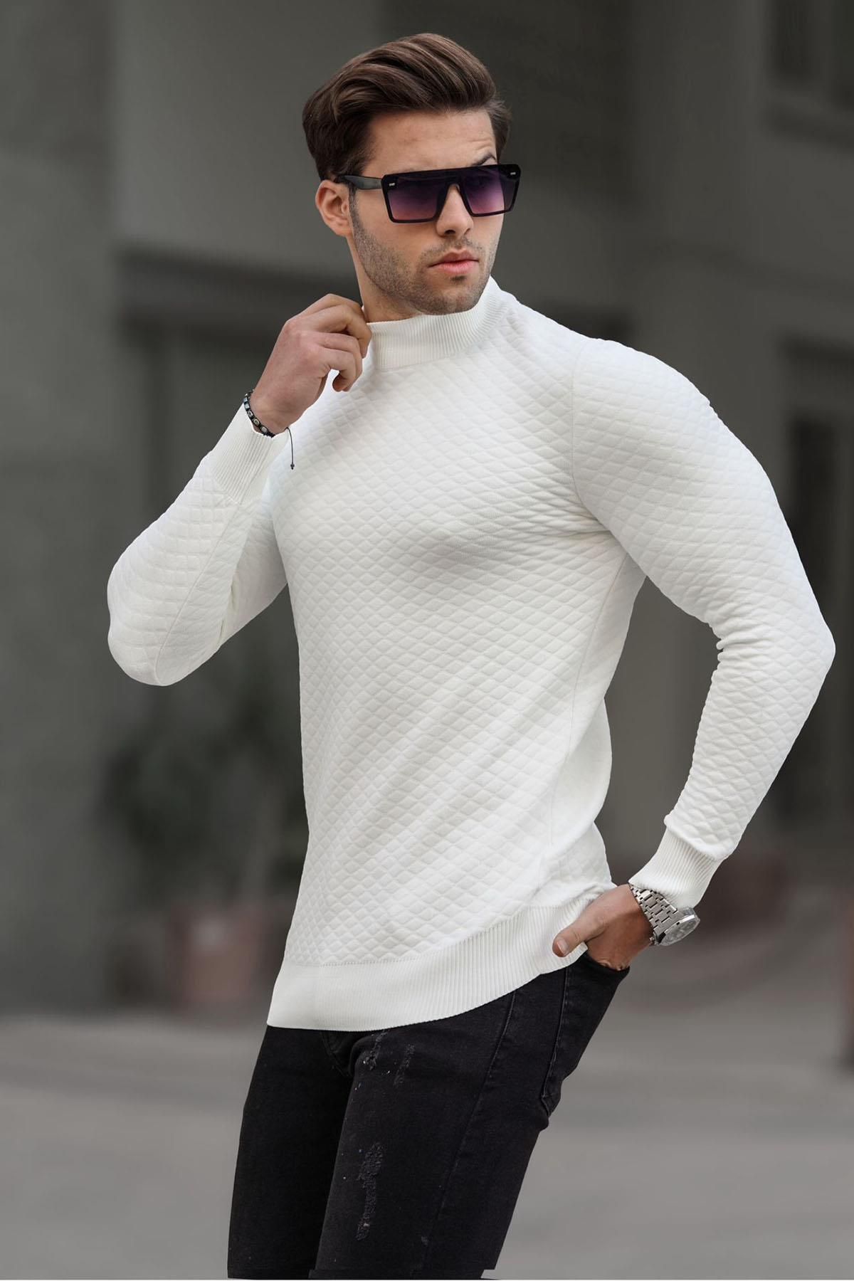 ژاکت بافتنی مردانه یقه اسکی 6857 Madmext