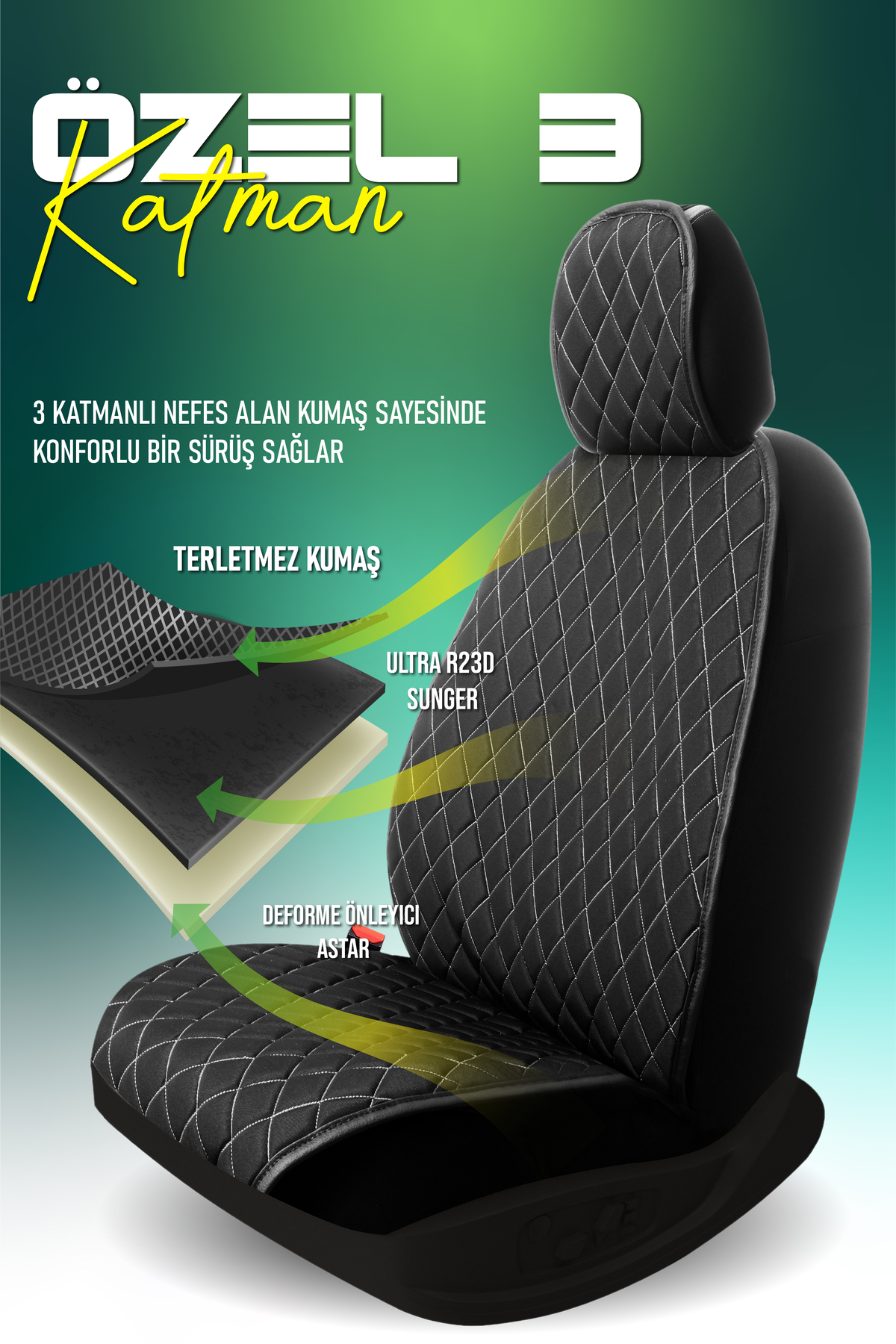 stiloto SUBARU FORESTER COMPATIBLE 2PACK FABRIC ANTISWEATING CAR SEAT