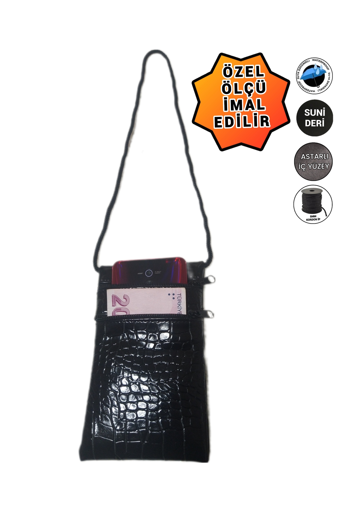 کیف پول مردانه مشکی SEVBAGS | SUNİ DERİ اورجینال - تصویر 3