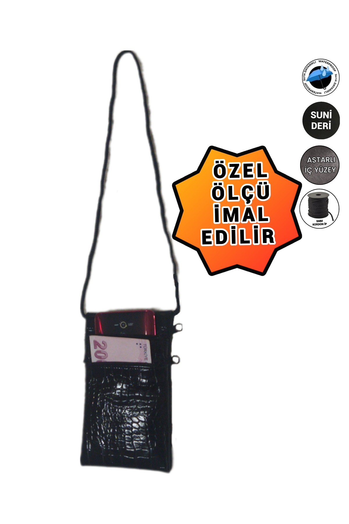 کیف پول مردانه مشکی SEVBAGS | SUNİ DERİ اورجینال - تصویر 5