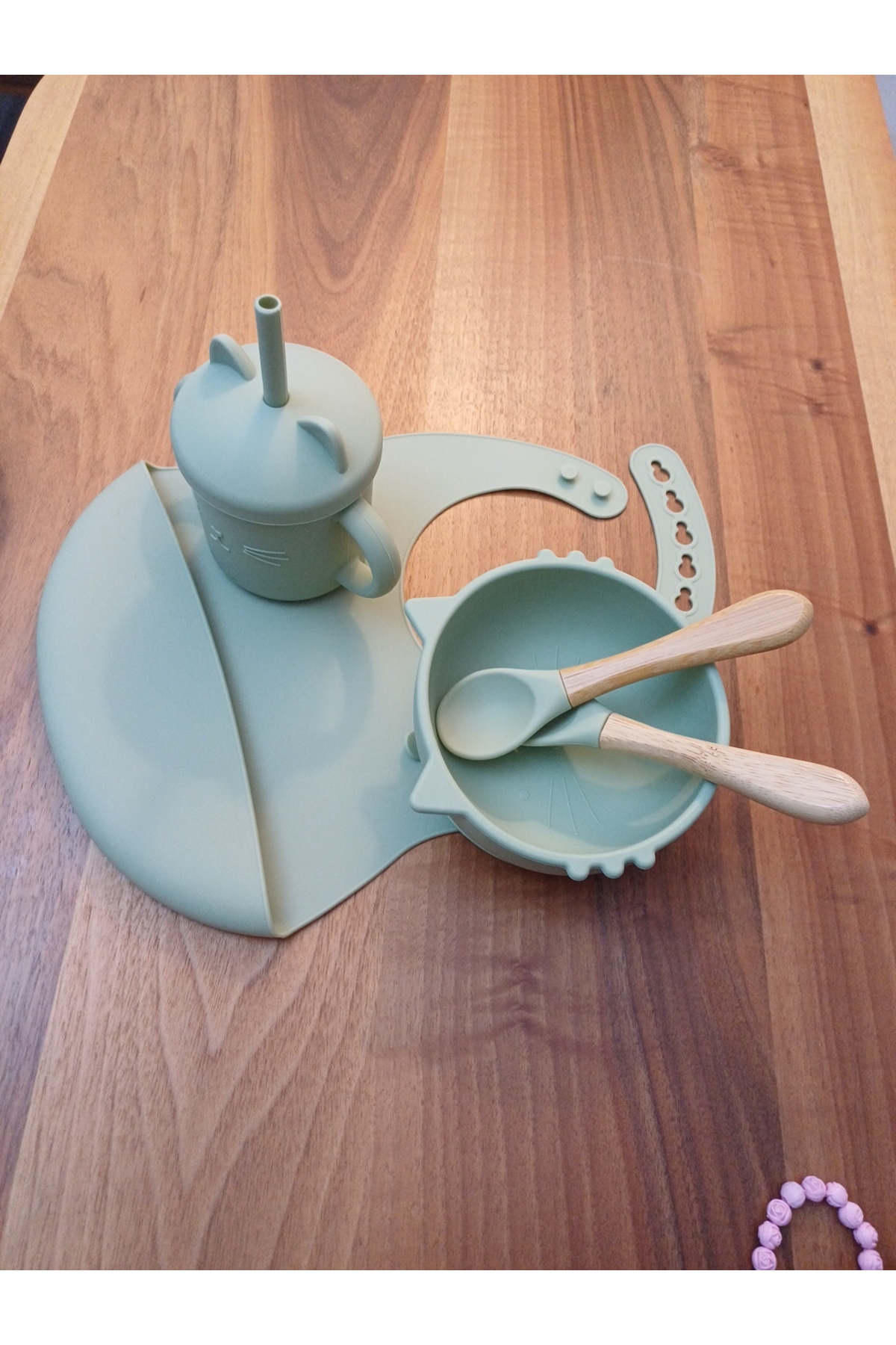 ARDSU Slikon Bebek Mama Seti (5 lı) Yeşil Renk fotoğrafı 5 (önizleme)