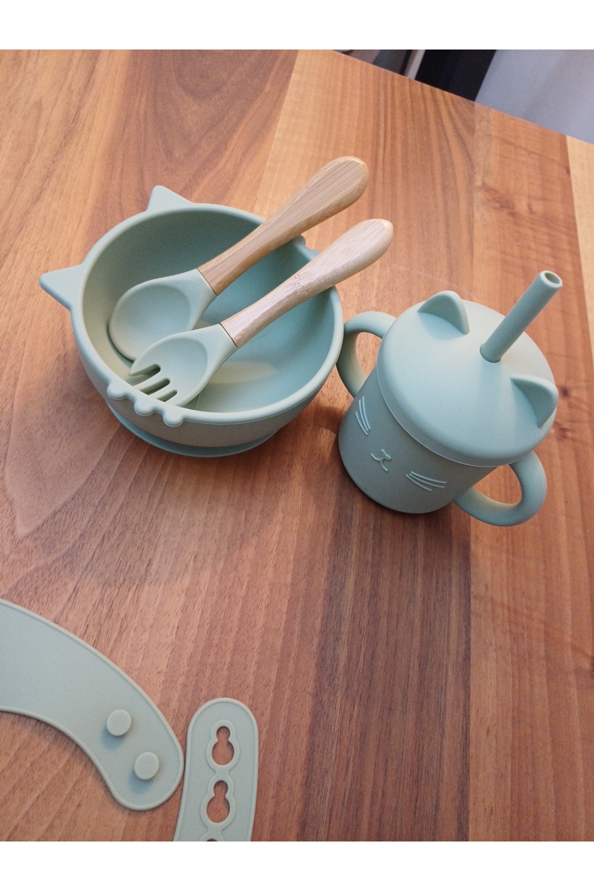 ARDSU Slikon Bebek Mama Seti (5 lı) Yeşil Renk fotoğrafı 2 (önizleme)