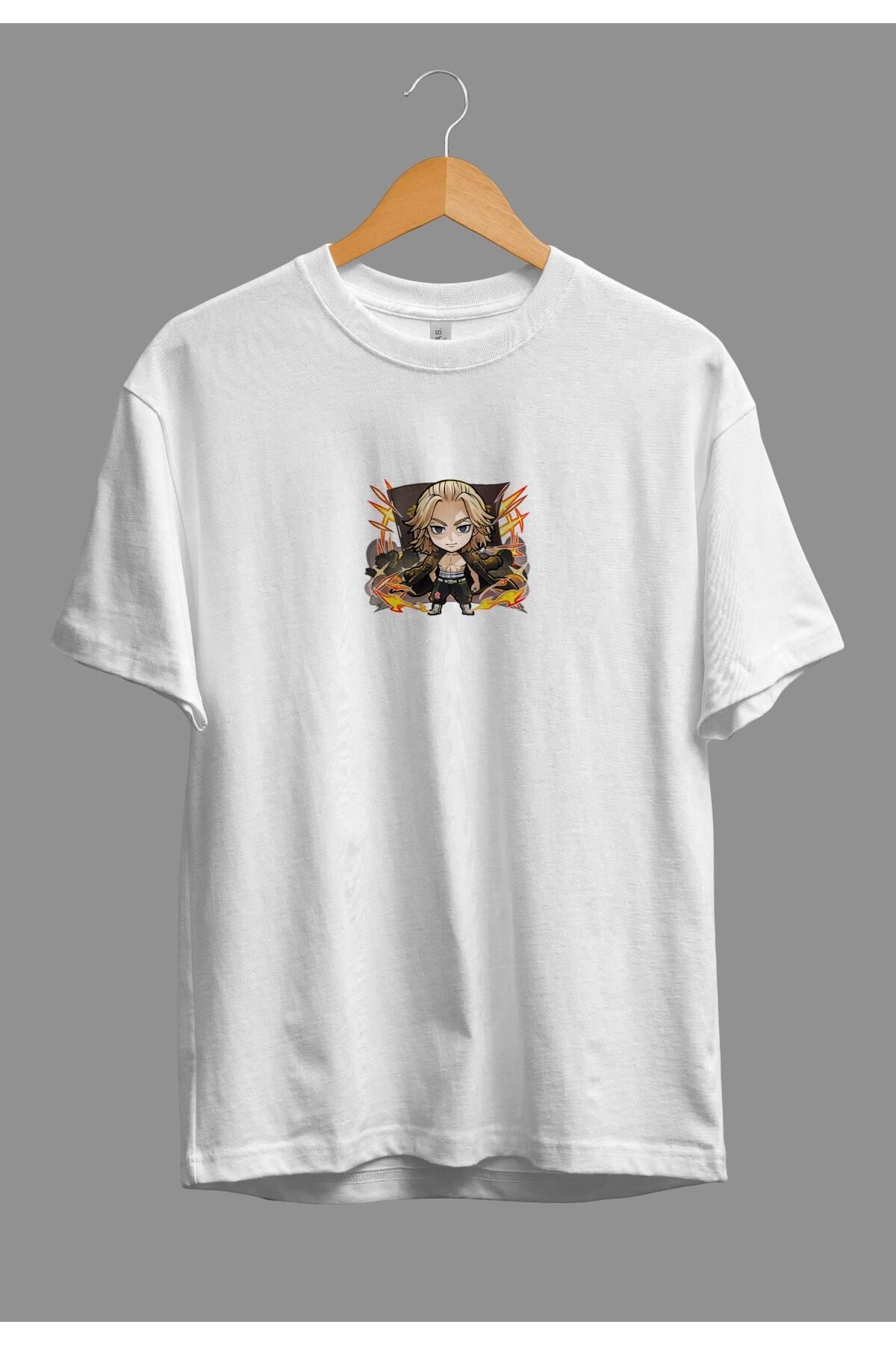 FULL TOLERANCE Tricou Oversize Tokyo Revengers, Minimalist, Takemichi Hanagaki, Imprimat Cu Personaje De Anime, Cu Design Special Unisex - S