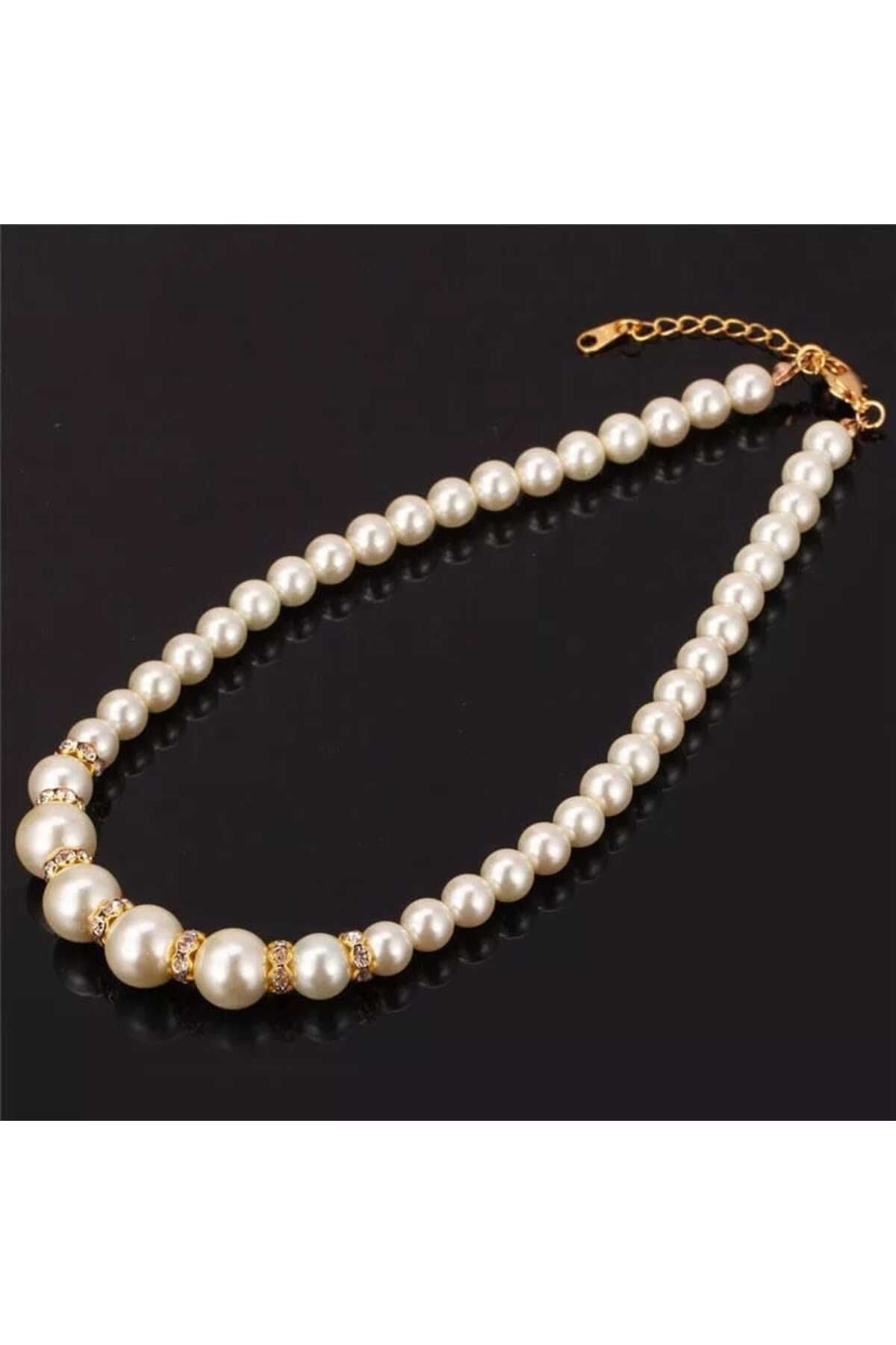 Pearl necklace bracelet shop and earring set