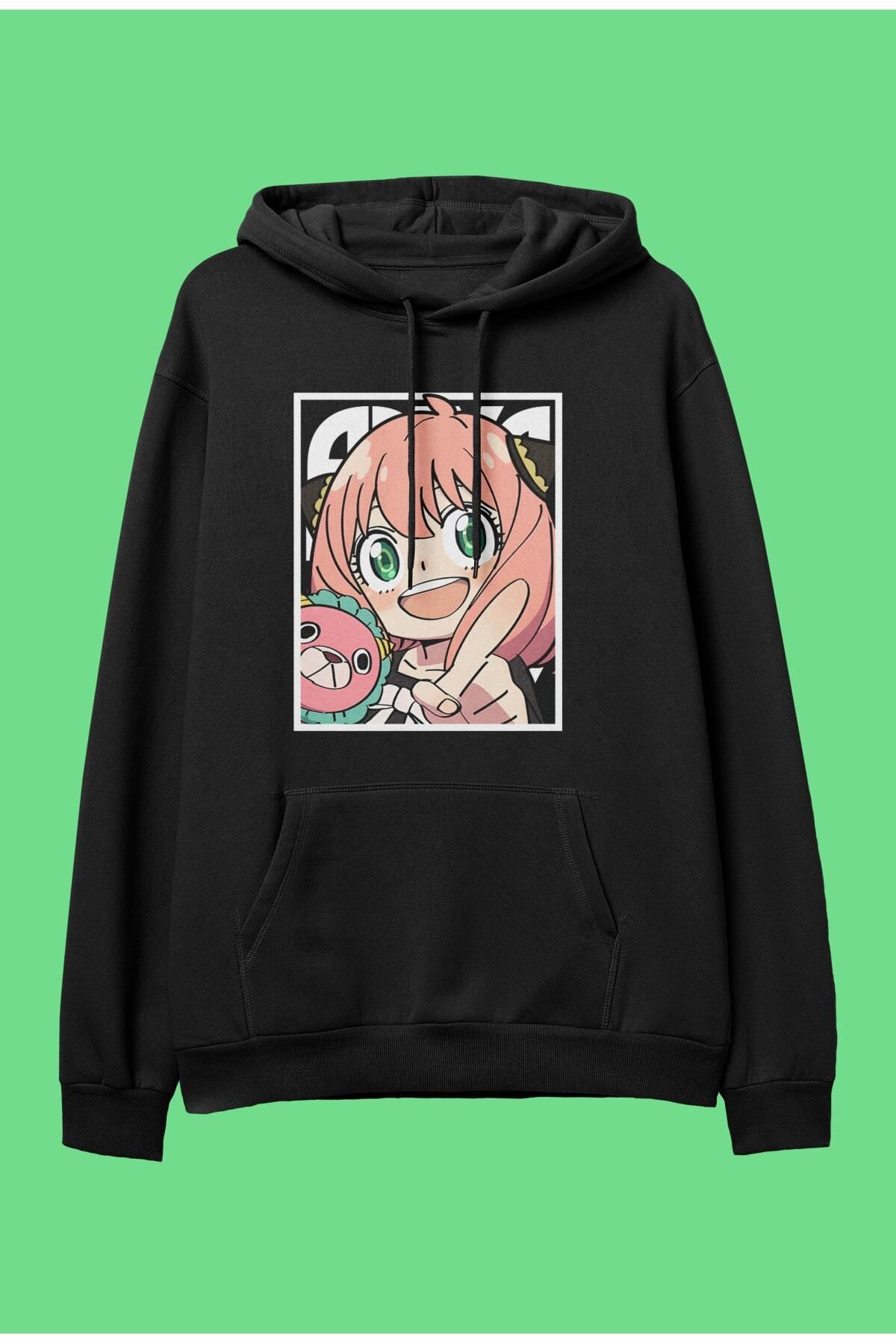 FULL TOLERANCE Oversize Spy X Family Anya Forger Anime Karakter Bask l Ozel Tasar m Kapu onlu Sweatshirt Hoodie Fiyat Yorumlar Trendyol