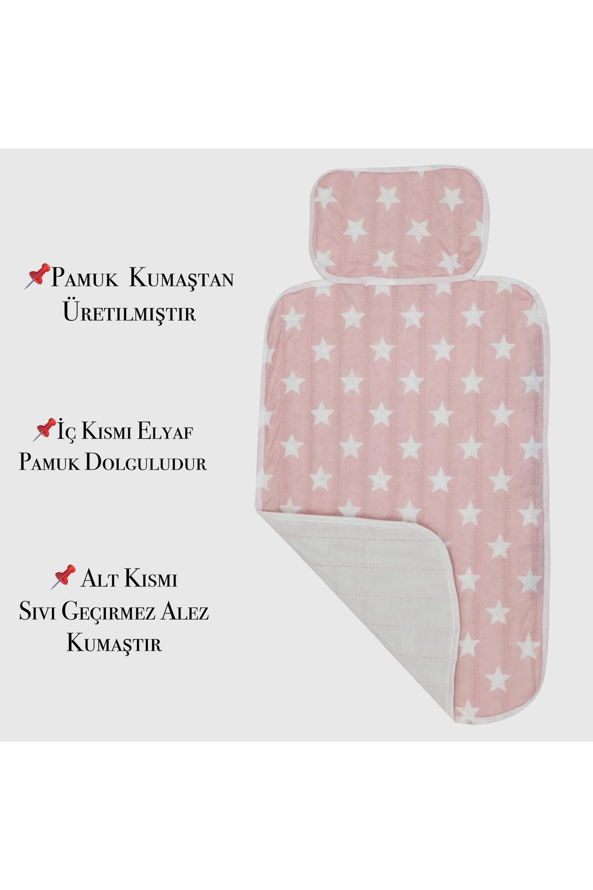 Pratik Alt Değiştirme Matı Minderi Alt Değiştirme Pedi Bakım Örtüsü (Pembe)