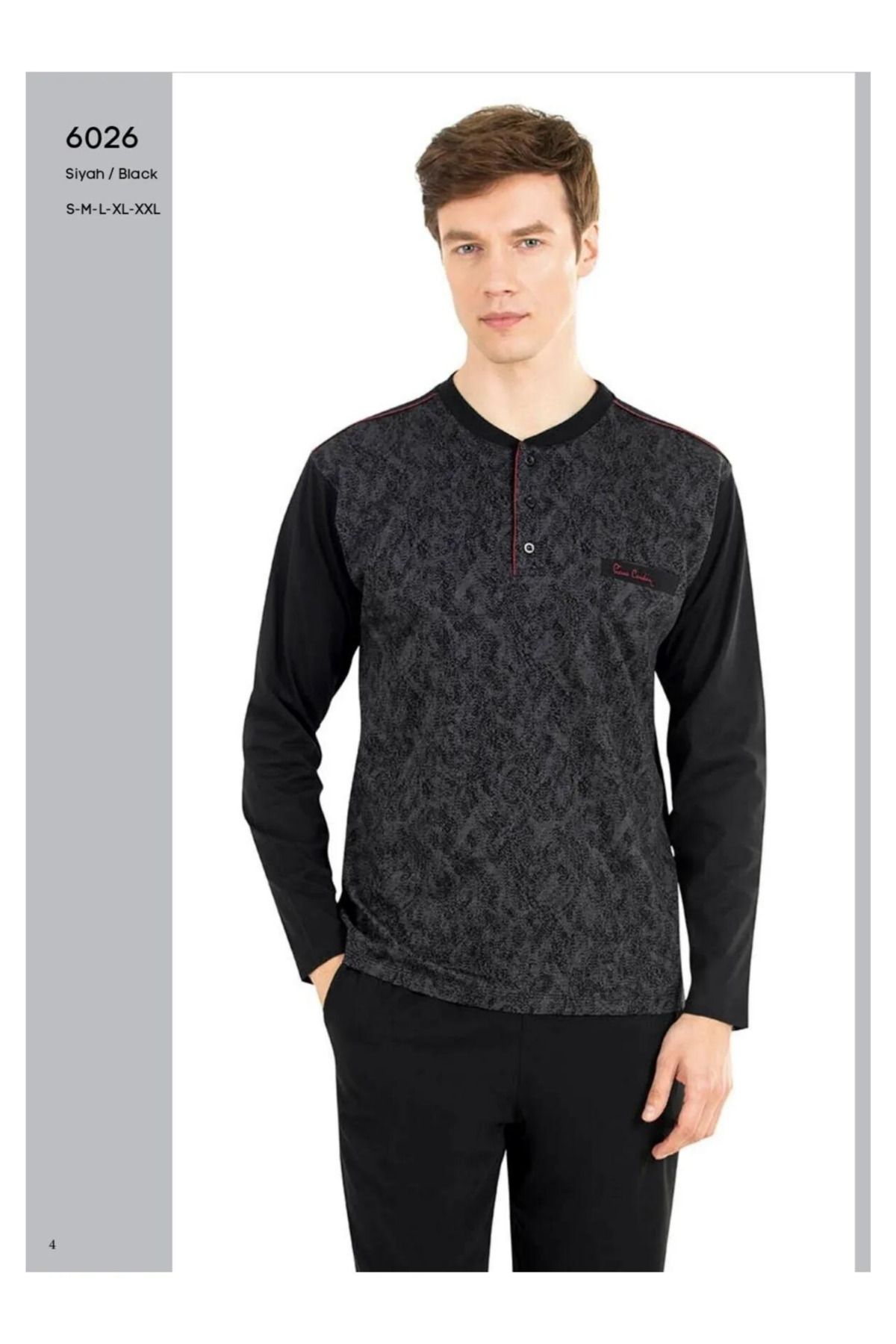 ست پیژامه چند رنگ مردانه لباس خواب ژاکارد 6026 Pierre Cardin