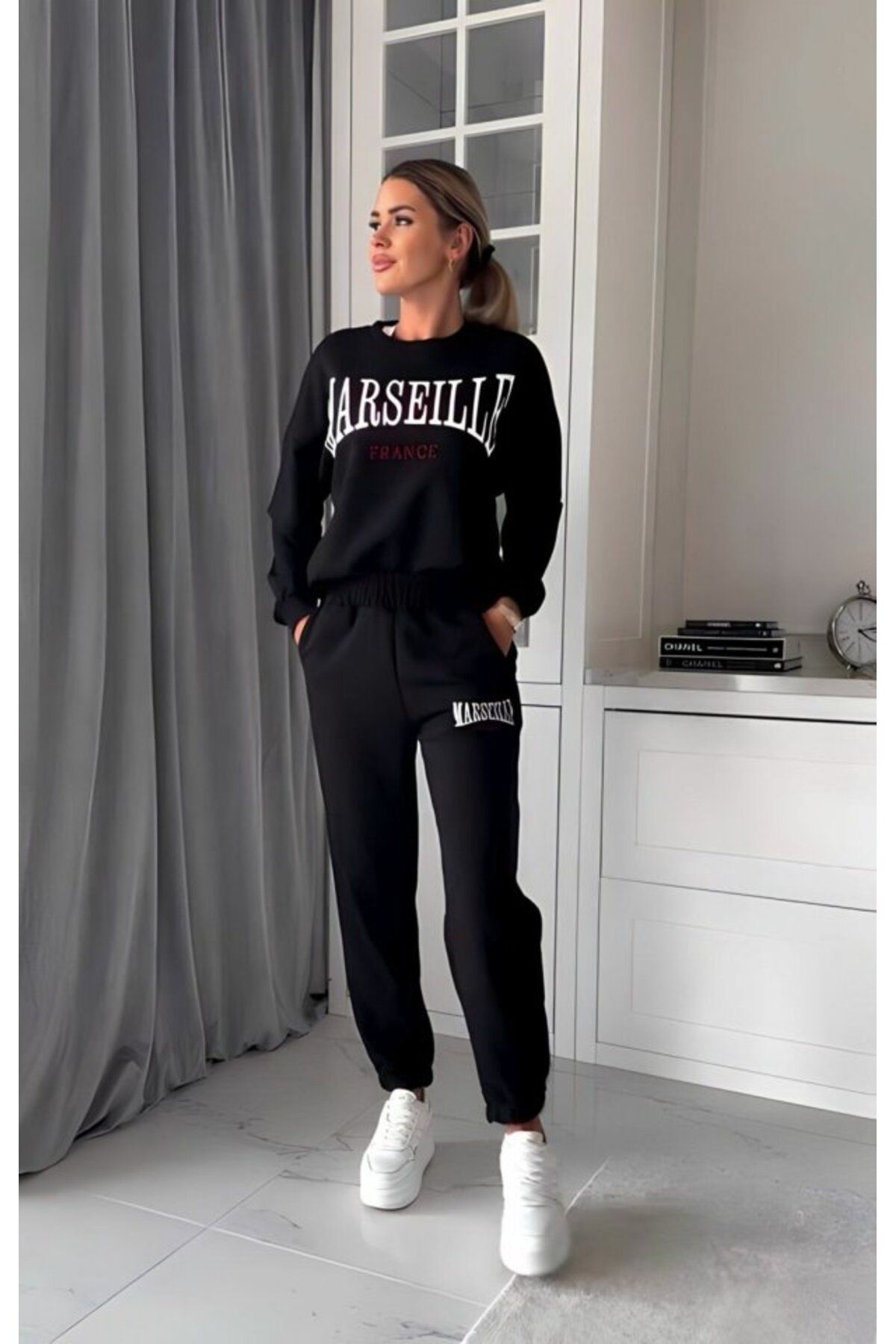 STL Two Piece Set Black Regular fit Trendyol