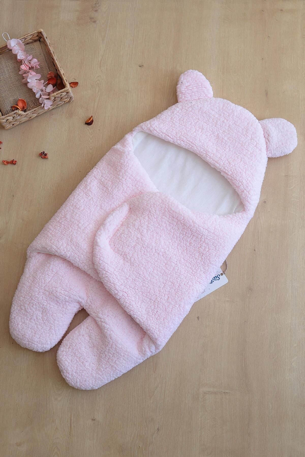 Sitilin Baby Girl Pink Plush Luxury Baby Carrier Swaddle Stl6400