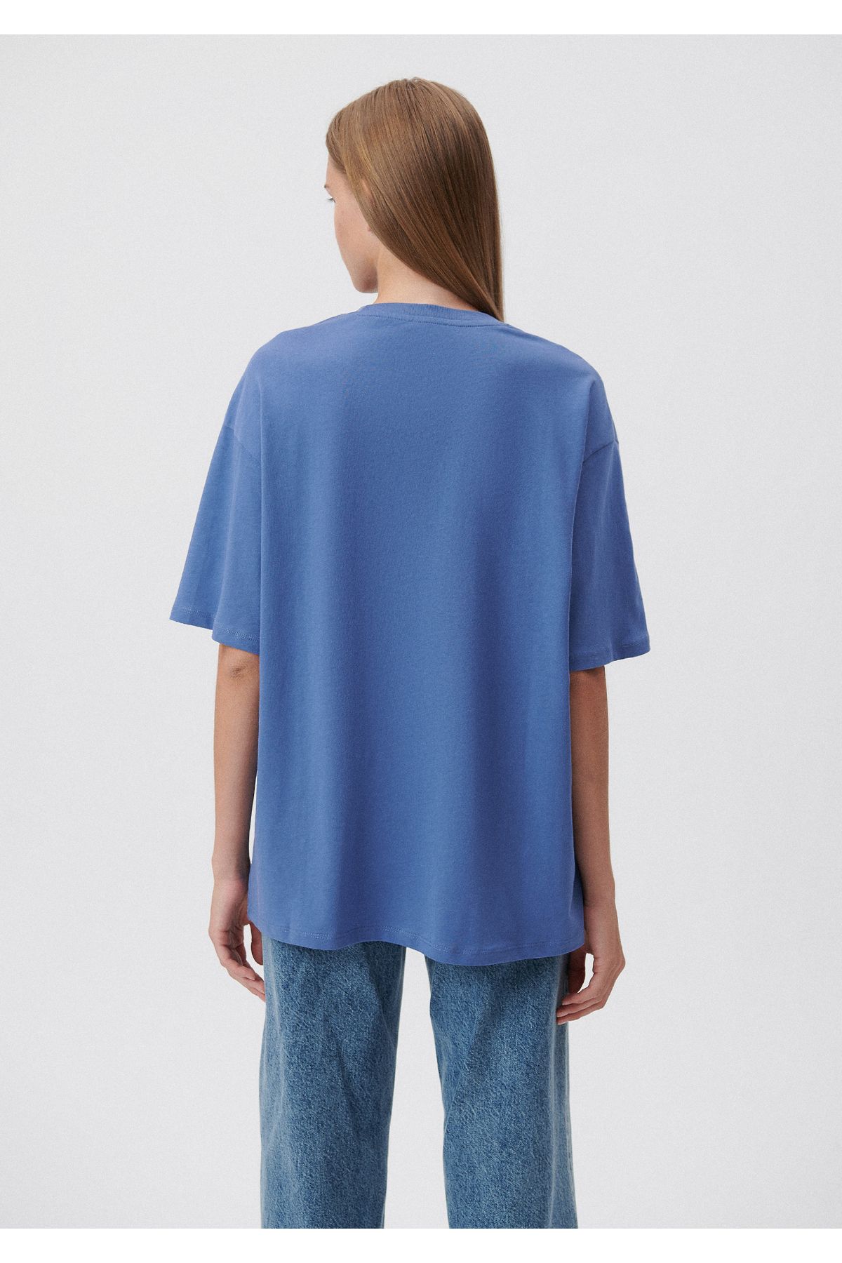 Mavi تی شرت چاپ شده با لوگو سایز بزرگ / برش عریض 1600843-70662