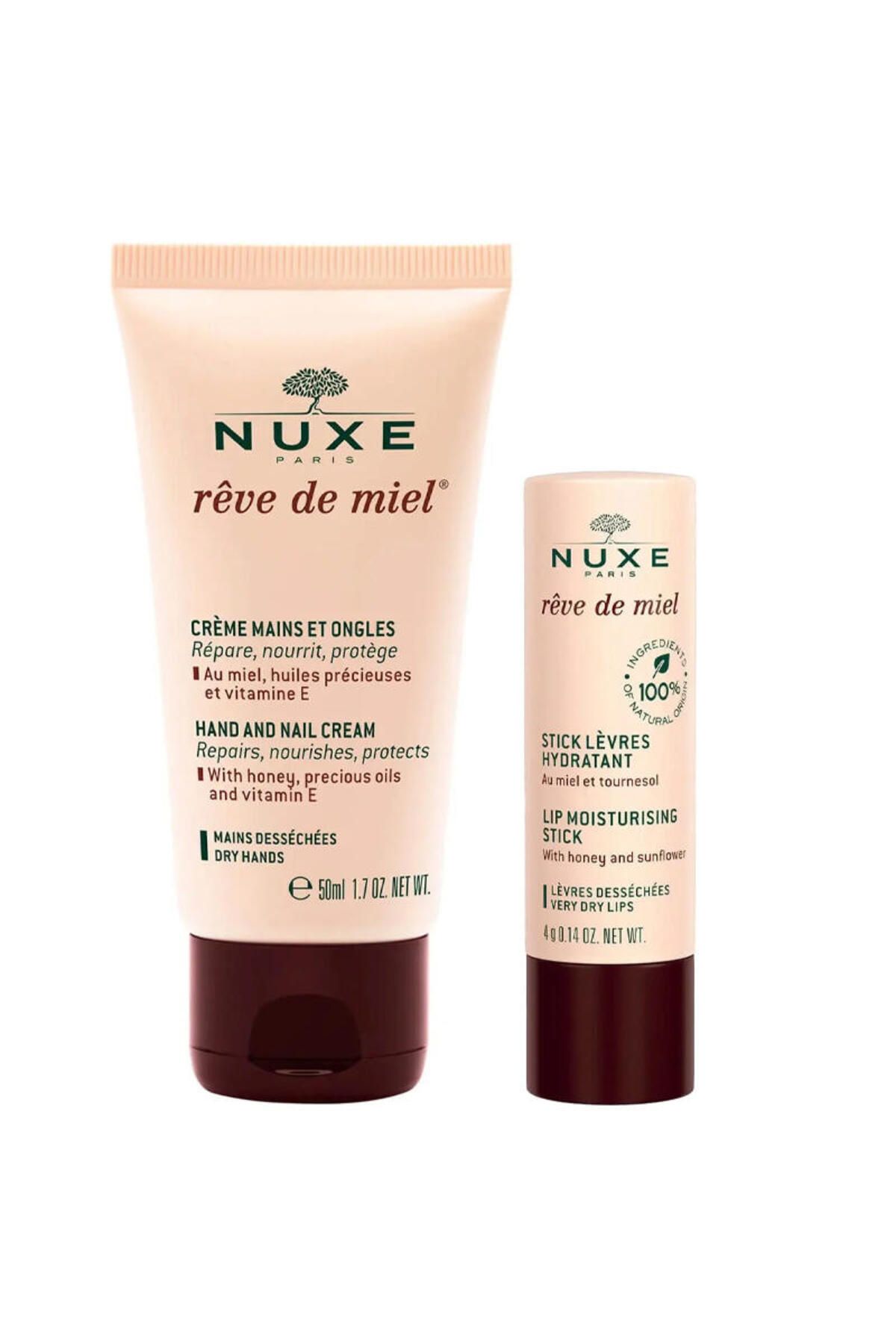 Nuxe نیازهای دست و ناخن رویا را به عمل می آورد مرطوب کننده دست و لب لب مجموعه مراقبت از پوست