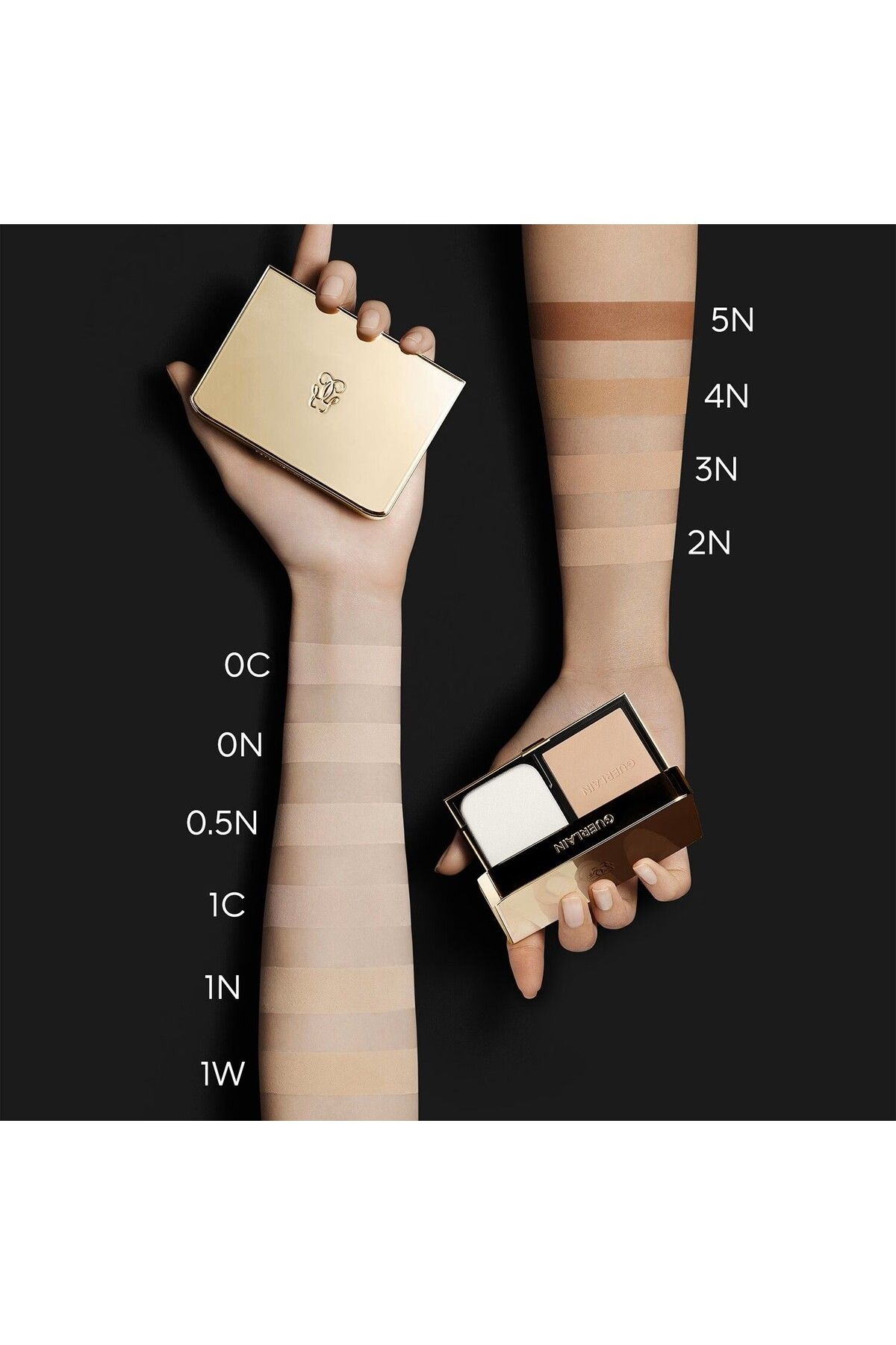 Guerlain پنکک Parure Gold Skin Control صاف کننده ماندگاری 24 ساعته و بازسازی کننده پوست شماره رنگ تیره