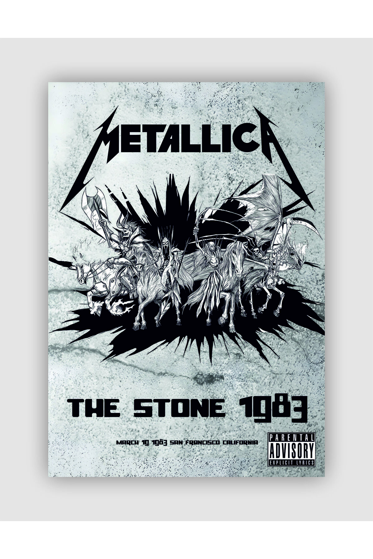 Metallica the stone 1983 vintage wall Poster - Wall Decor - Thick Paper - Frameless