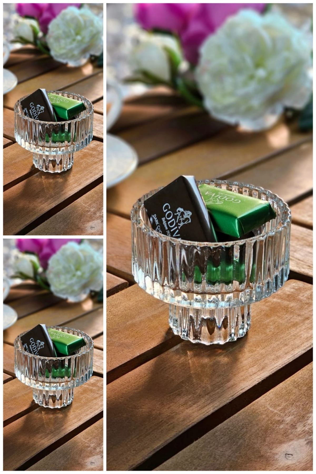 3 lü Kahve Yanı Lokumluk Origami Desenli Drajelik | Kahve Yanı Şekerlik | İkramlık