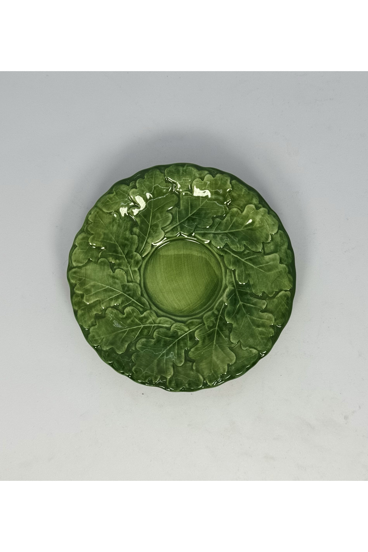 La Ceramica VBC Seramik Yeşil Yaprak Dokulu Fincan ve Kase Altlığı