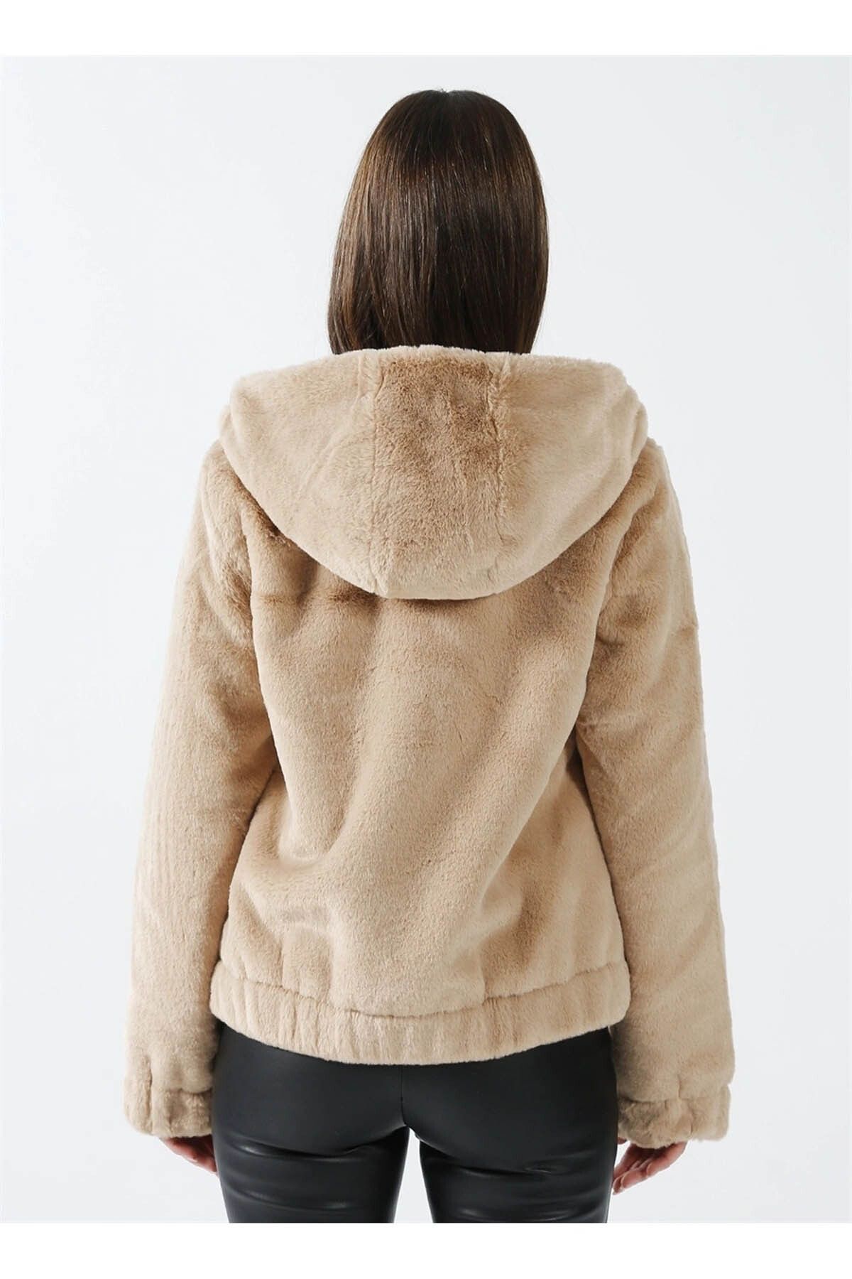 Only Women s Jacket Beige 15260047 Onlvida Fur Hooded Jacket Cc