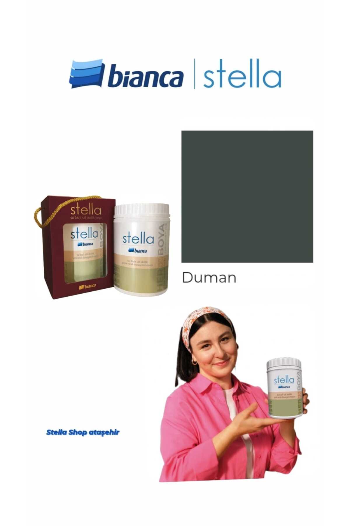 Stella Water Based Pure Acrylic Paint 500ml - Smoke