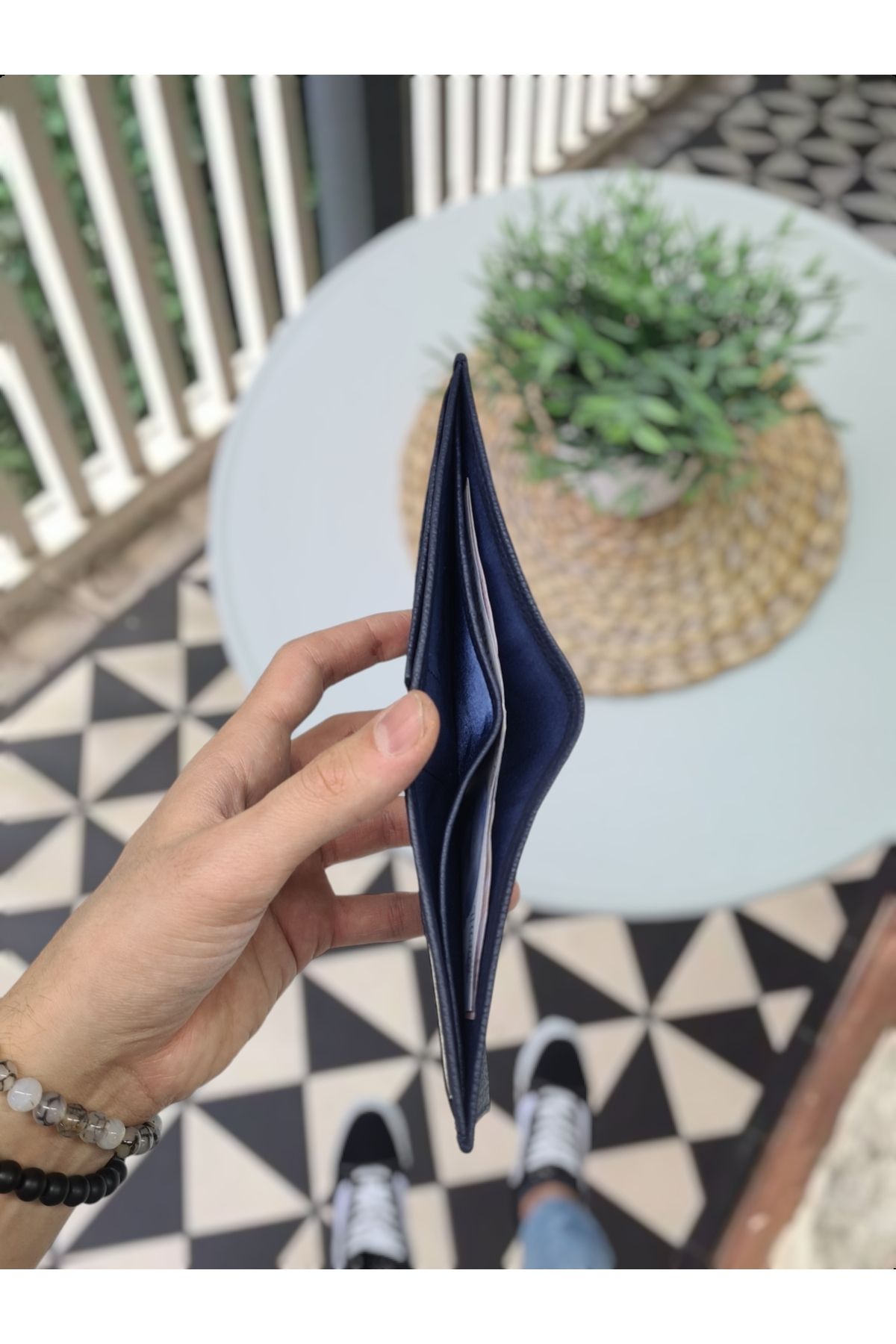 کیف پول مردانه VISSO 262 هویت دوتایی چرمی واقعی در مقایسه با کلاسیک رنگ آبی Visso leather