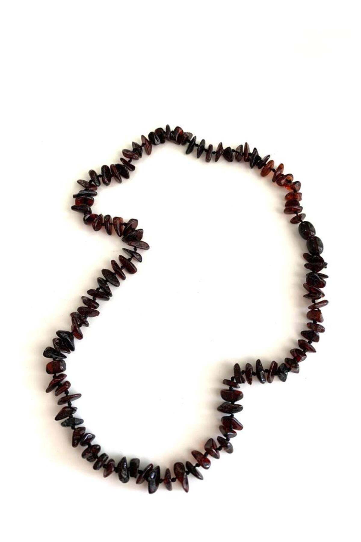 Tesbihci Efendi Damla Kehribar 50 Cm Yetişkin Vişne Rengi Kolye