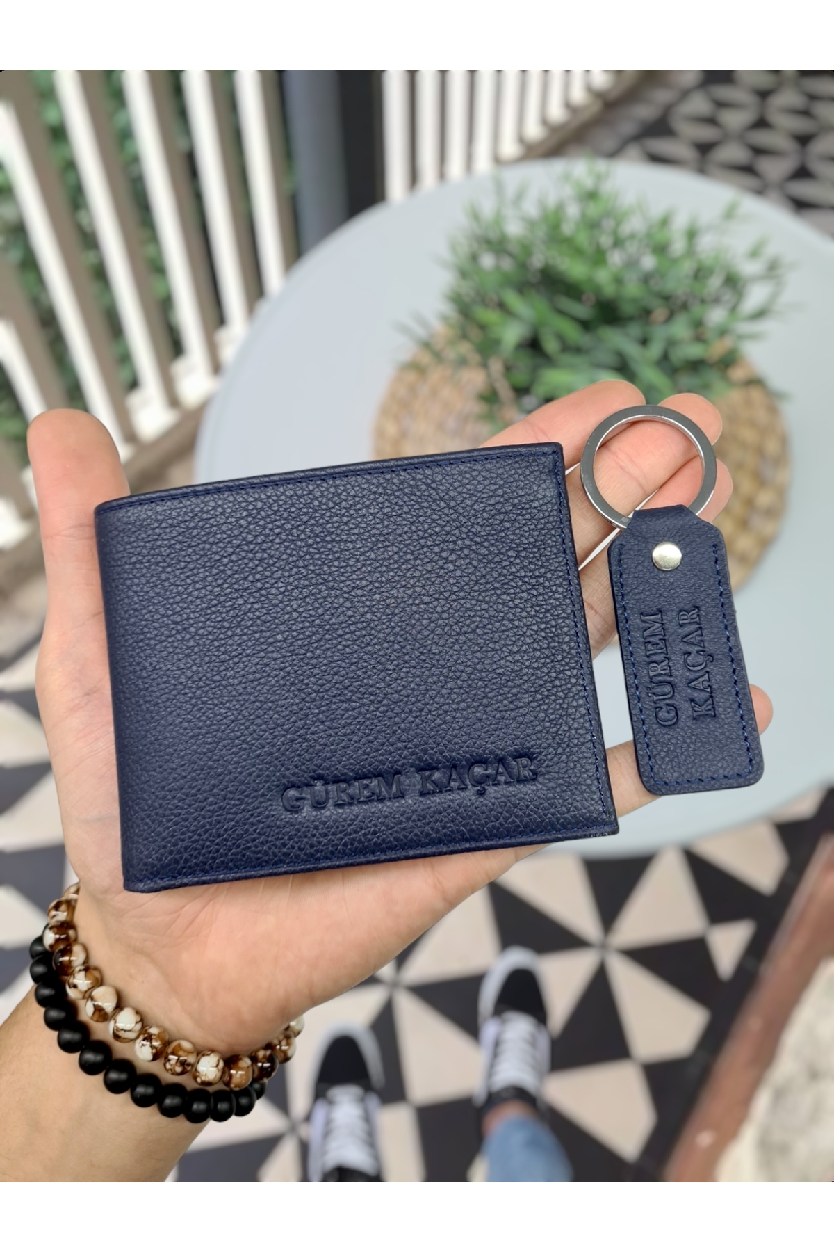 کیف پول مردانه مشکی Visso leather | 262 Lacivert Gutty + ANAHTARLIK اورجینال - تصویر 3