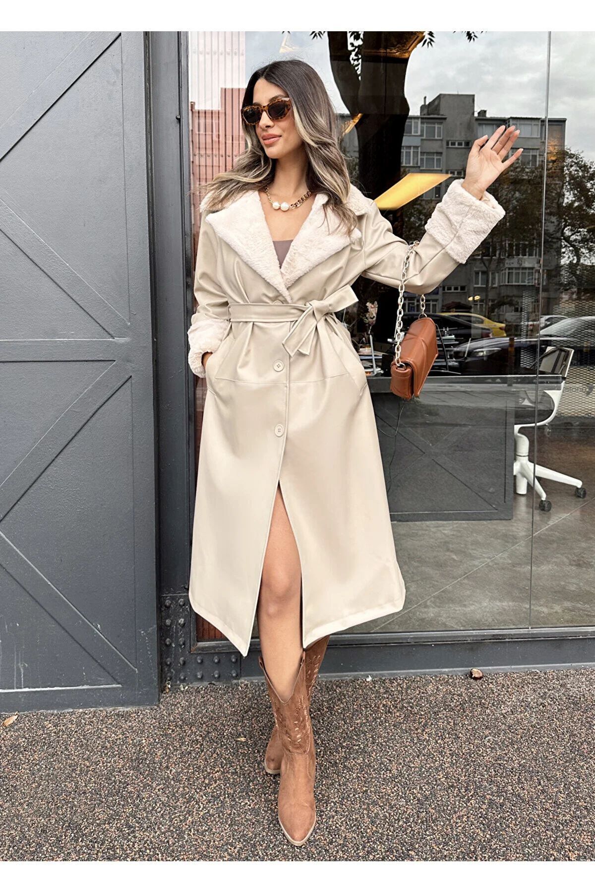 Womens cream cheap trench coat