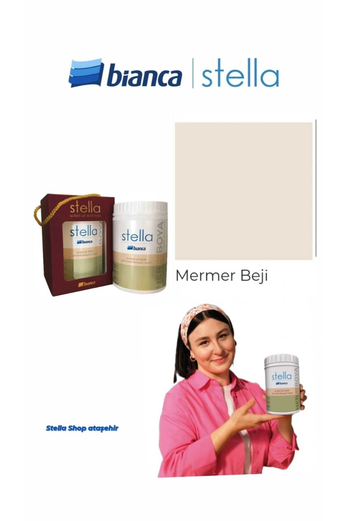 Stella Water Based Pure Acrylic Paint 500ml - Marble Beige