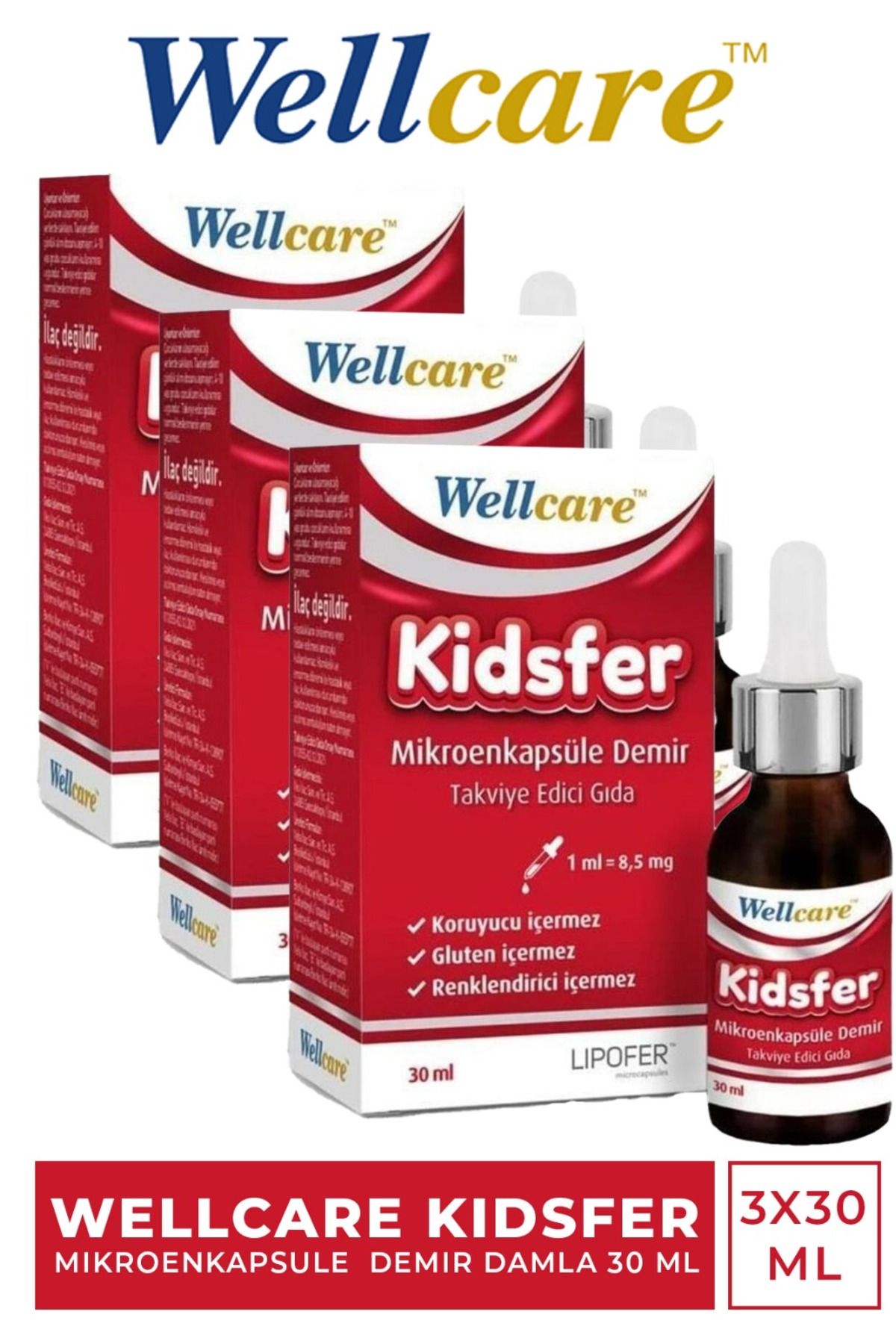 Wellcare Kidsfer Микрокапсулы Железо Капли 30 мл 3 шт. PARKFARMA877993