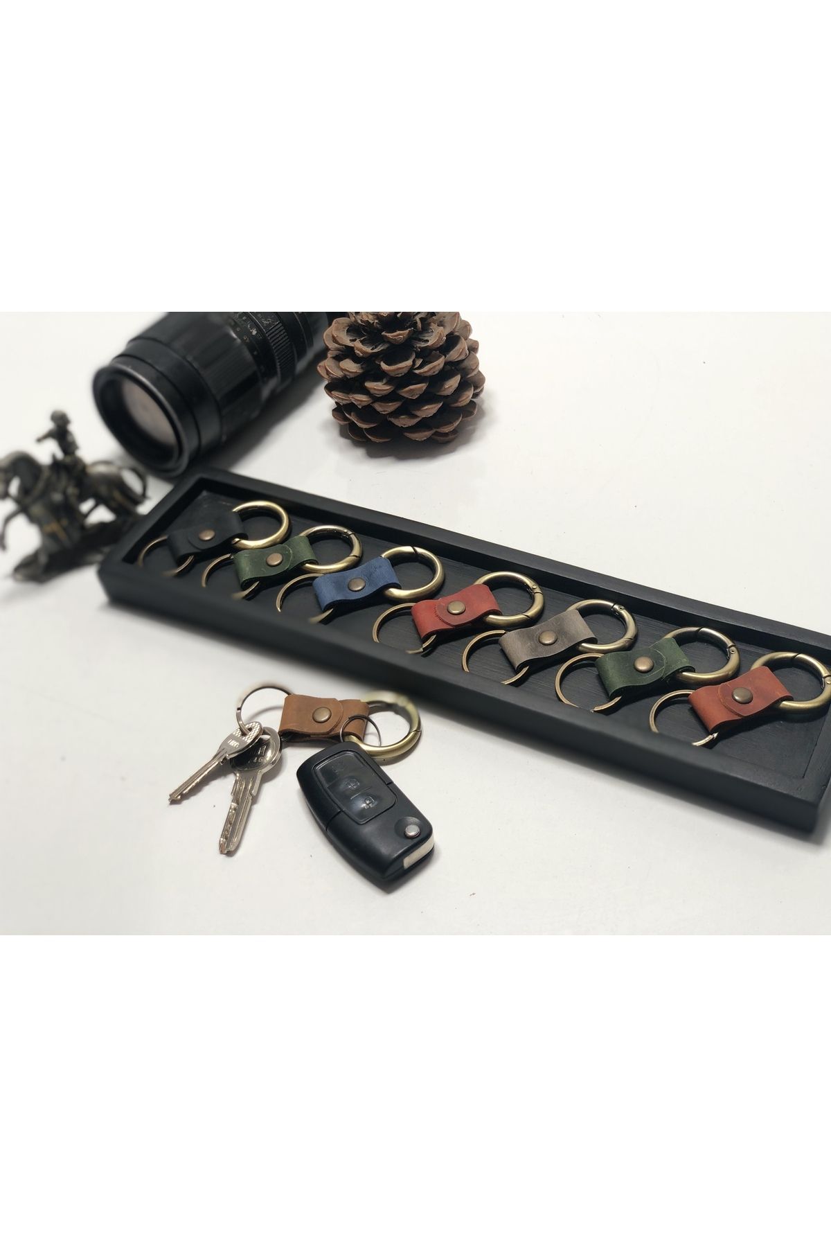 overcraft-1.Class Quality Genuine Leather Double Sided Handmade Keychain 2