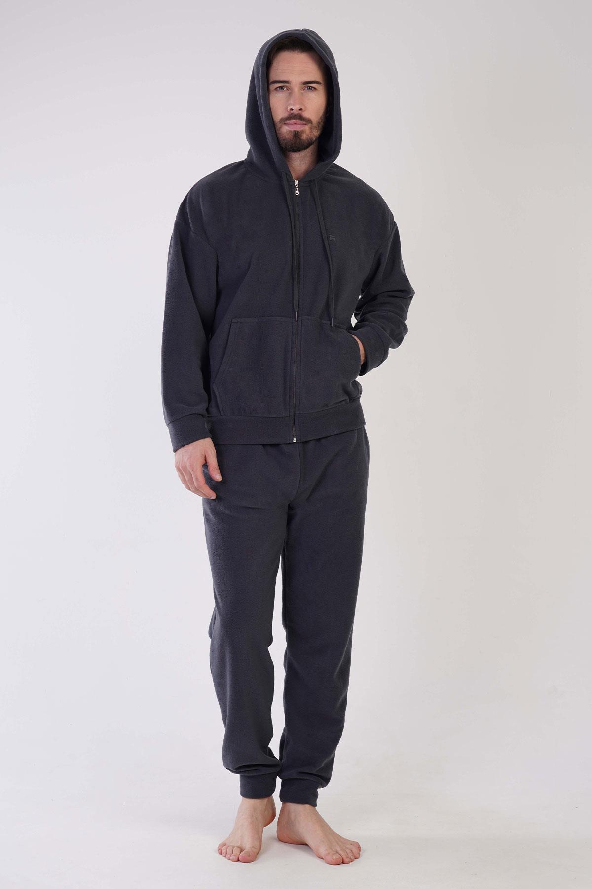 وینتا لباس ورزشی مردانه آستین بلند زیپ‌دار کلاه‌دار آنتراسیت کد 3C1T0N0O93