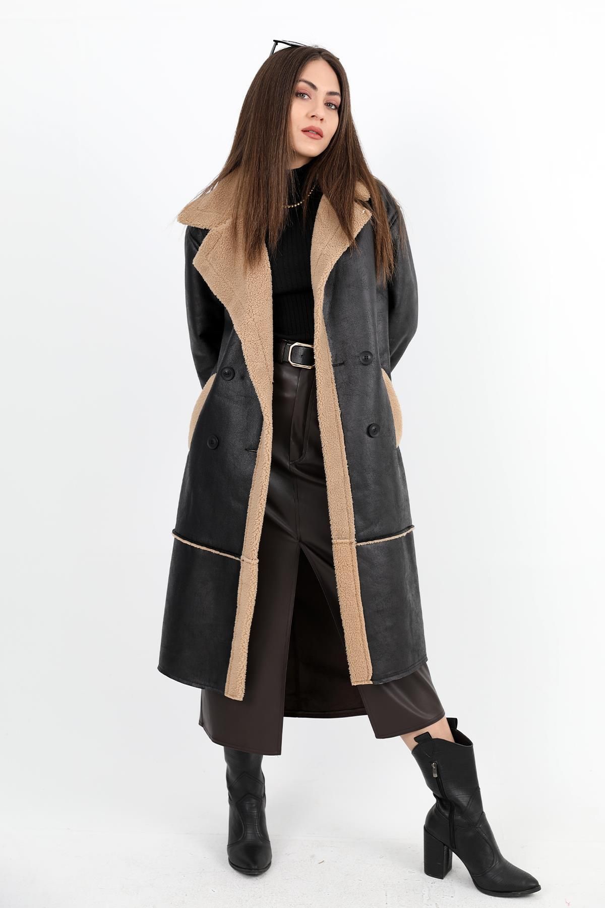 Black fitted coat shop