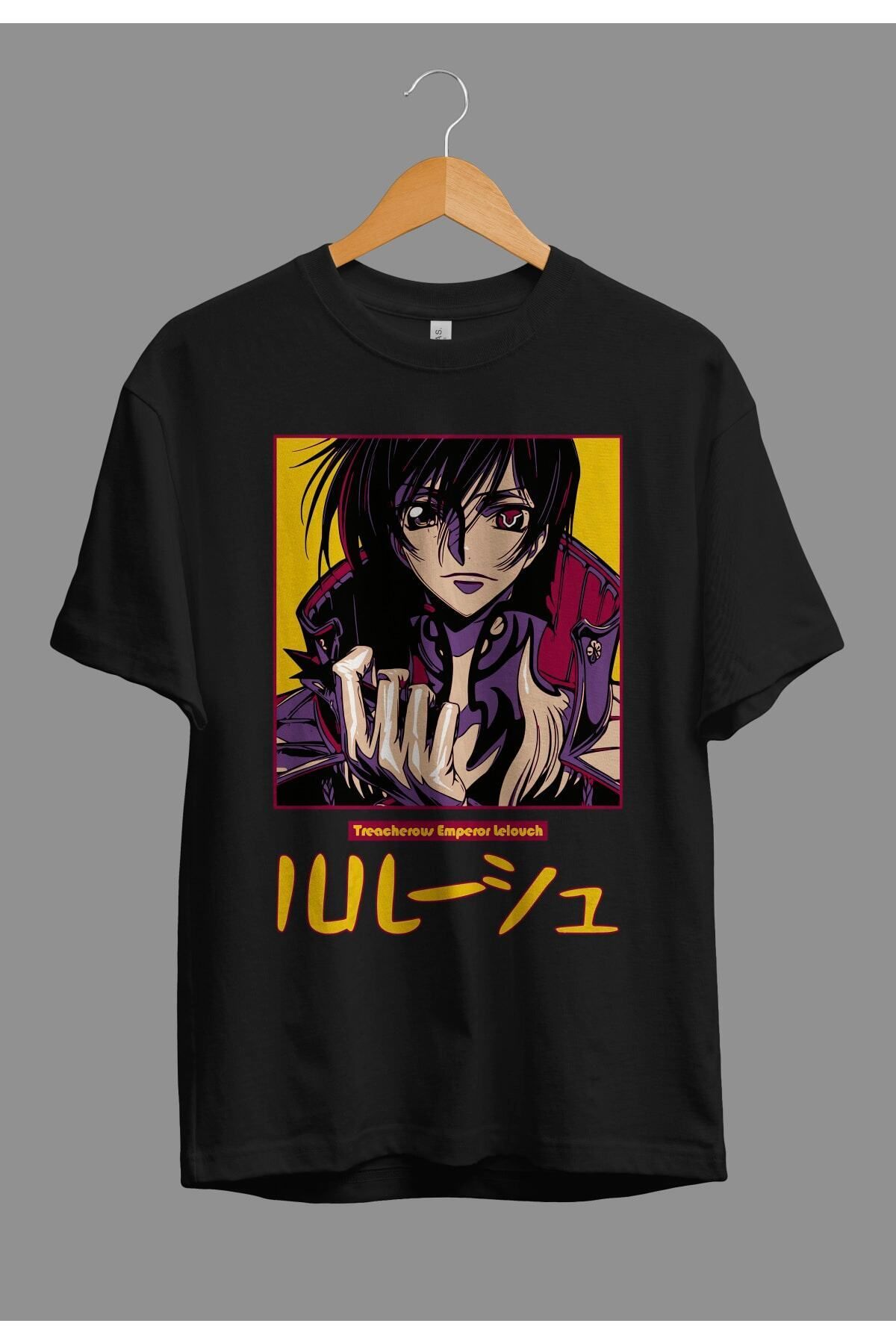 FULL TOLERANCE Tricou Supradimensionat Cu Imprimeu Cu Personaje Anime Code Geass Lelouch Unisex - S